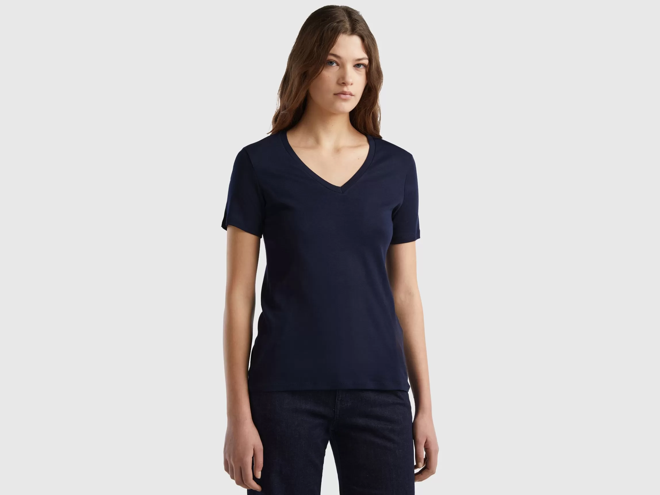 United Colors of Benetton Pure cotton t-shirt with V-neck