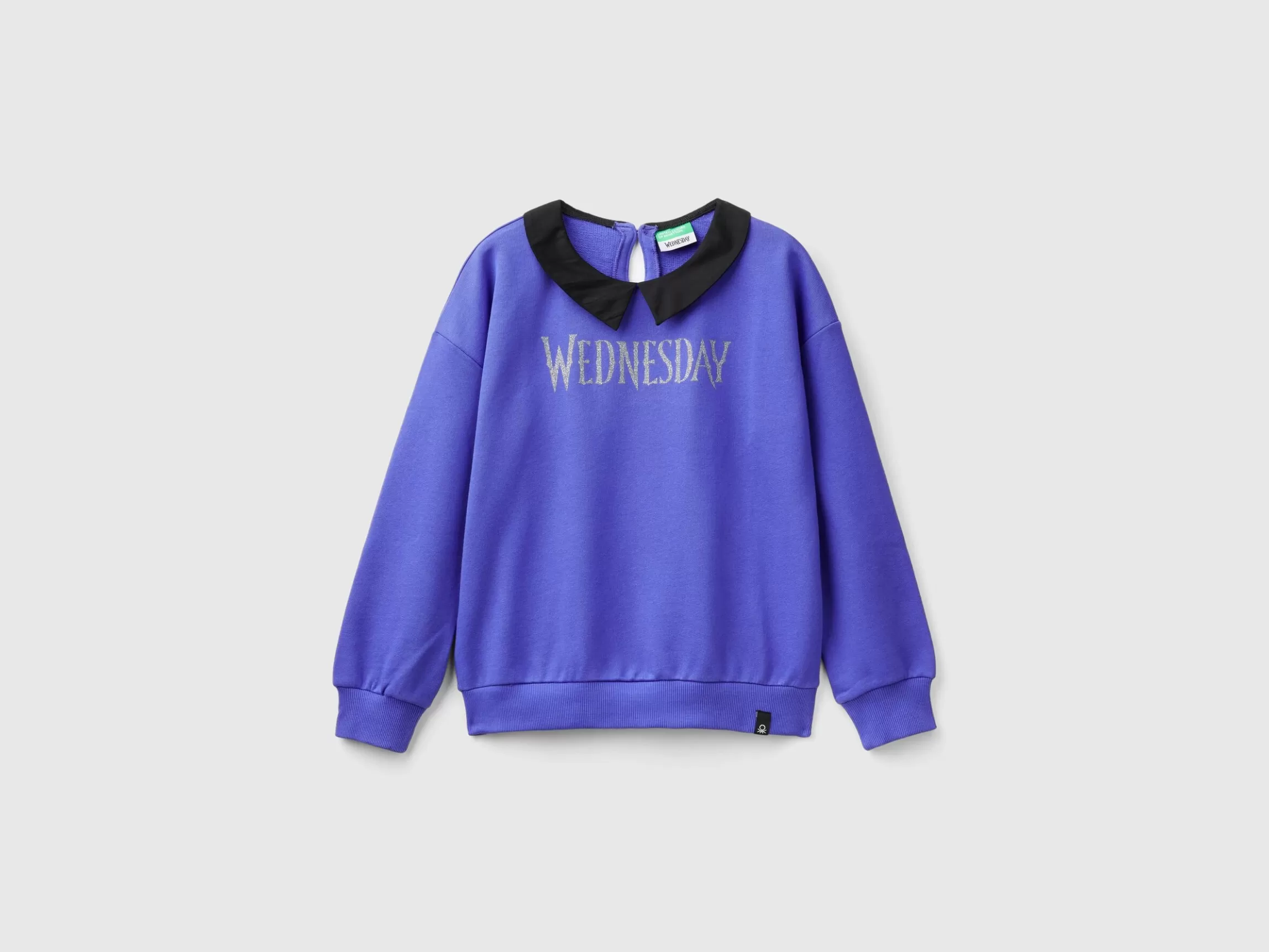 United Colors of Benetton Purple Wednesday Addams collared sweatshirt