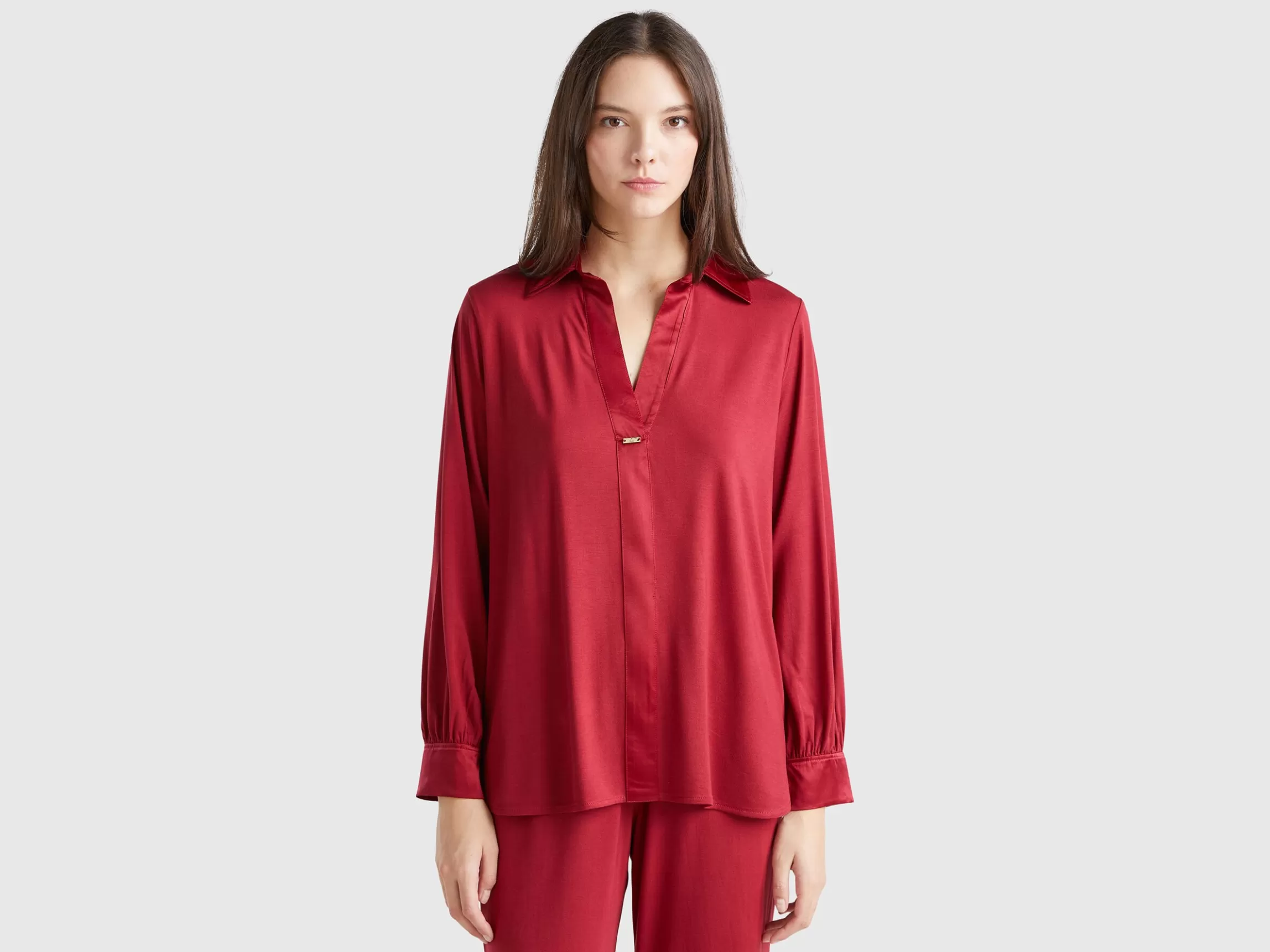 United Colors of Benetton Shirt in Modal® and silk