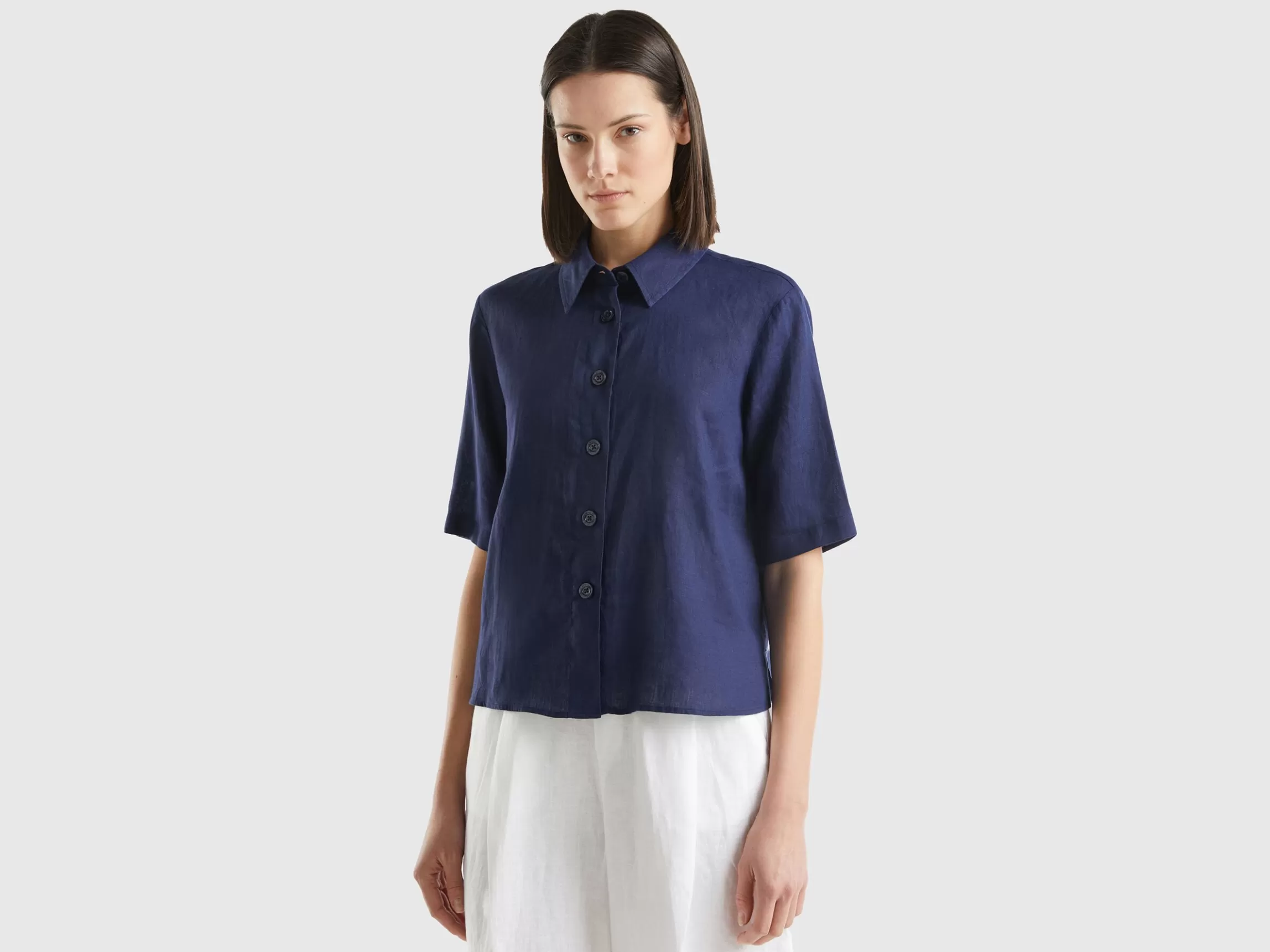 United Colors of Benetton Short shirt in pure linen