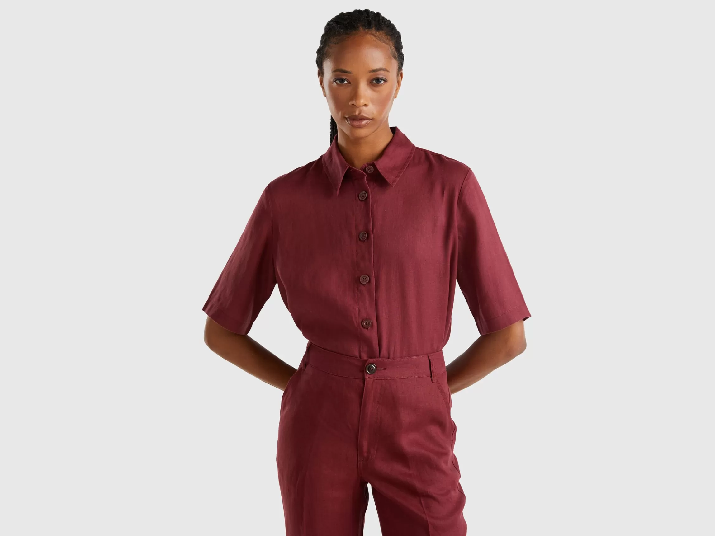 United Colors of Benetton Short shirt in pure linen