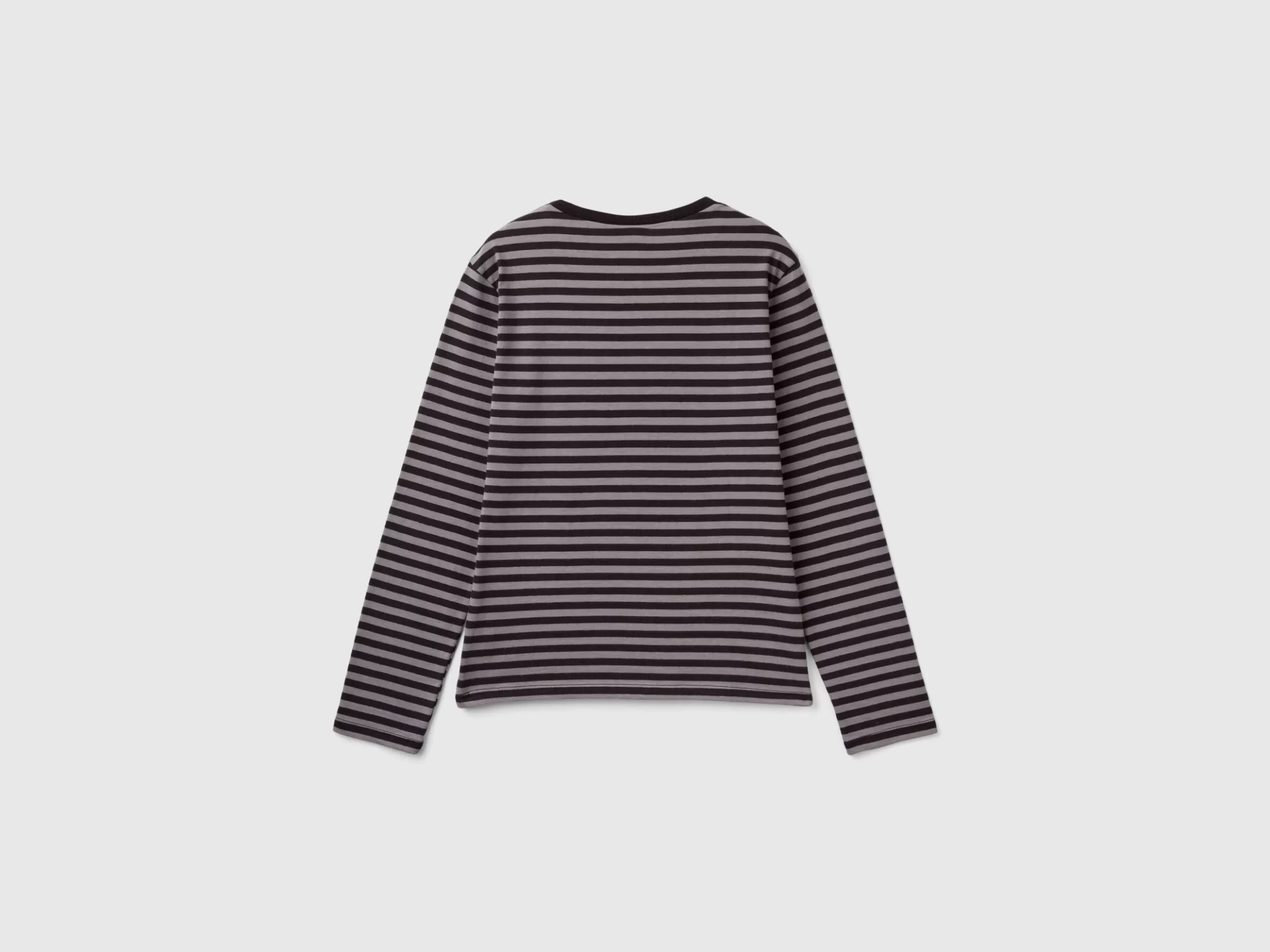 United Colors of Benetton Striped gray and black Wednesday Addams t-shirt