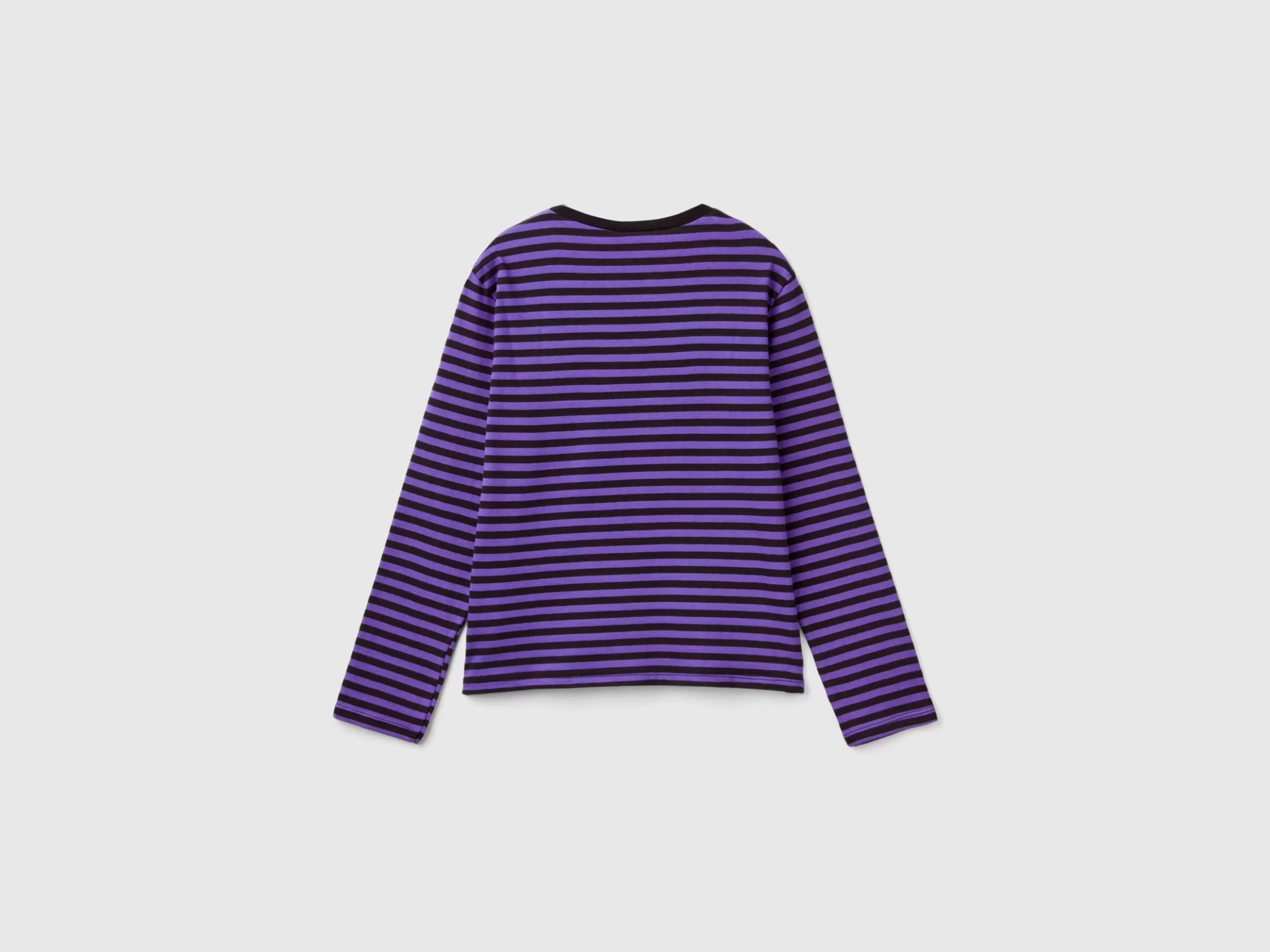 United Colors of Benetton Striped purple and black Wednesday Addams t-shirt