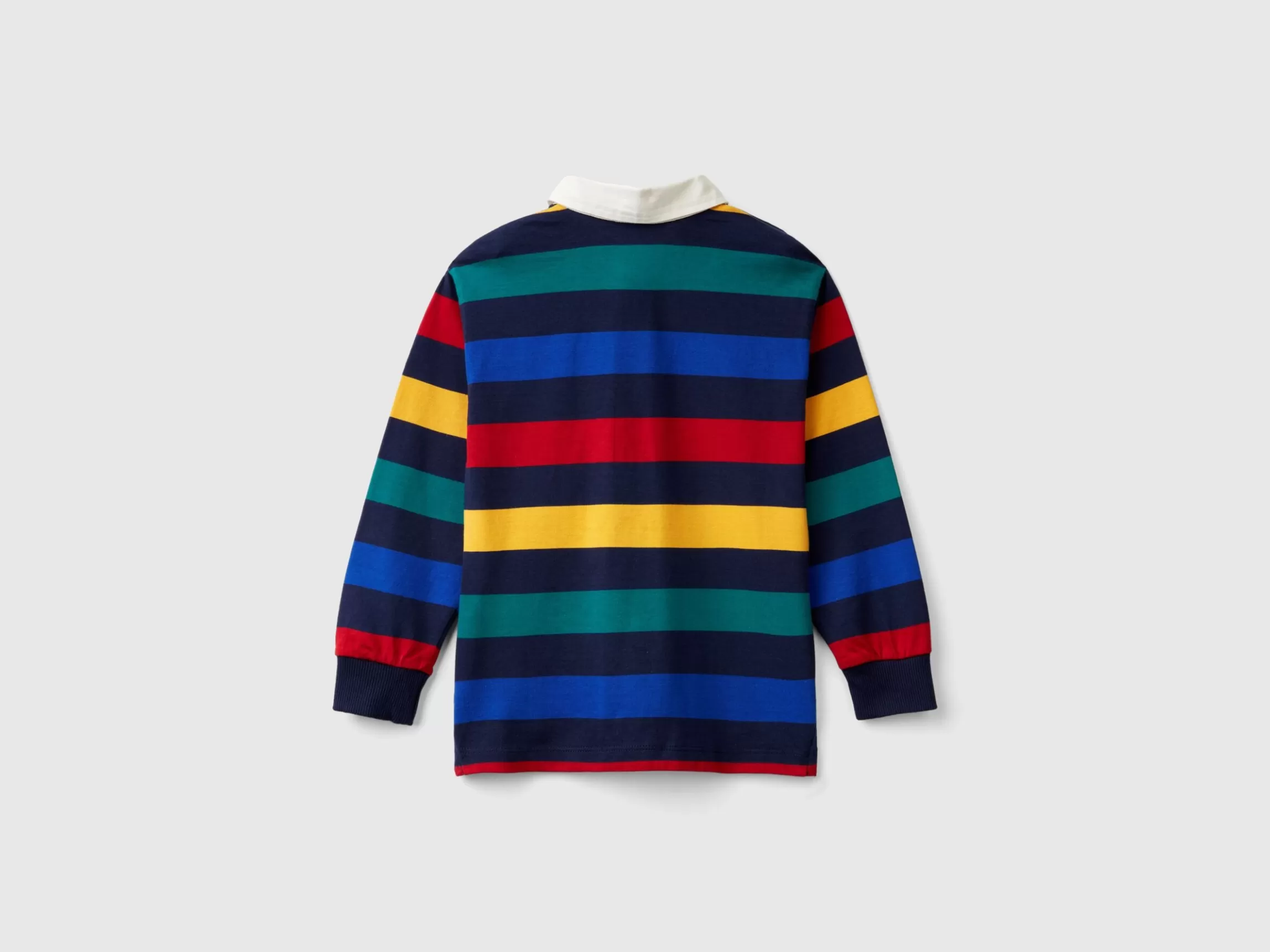 United Colors of Benetton Striped rugby polo in pure cotton