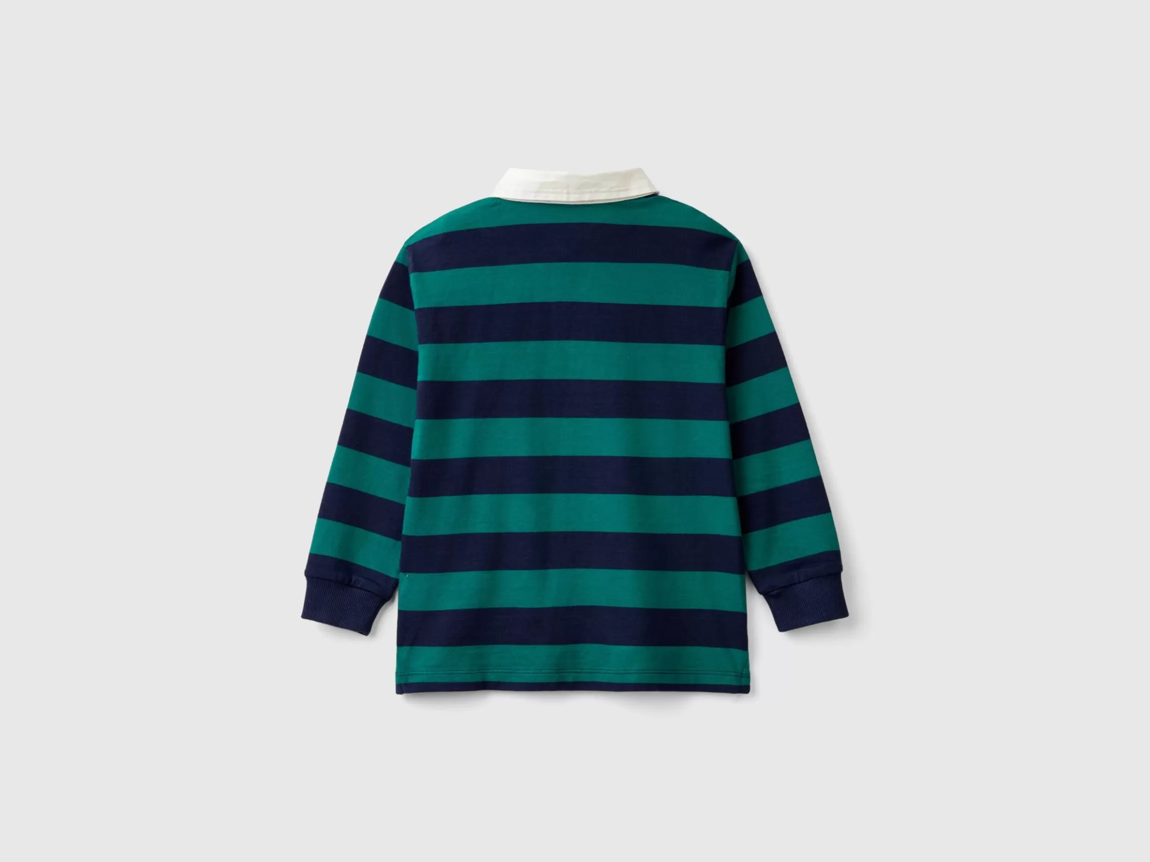 United Colors of Benetton Striped rugby polo in pure cotton