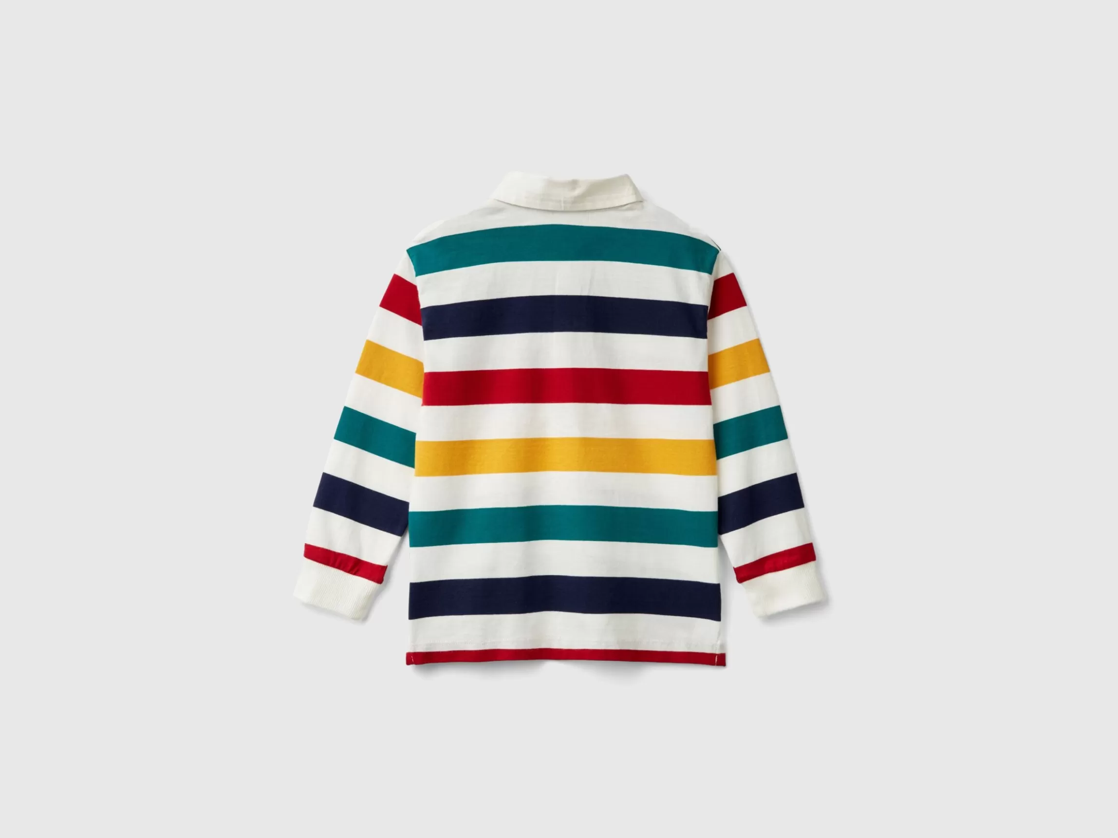 United Colors of Benetton Striped rugby polo in pure cotton