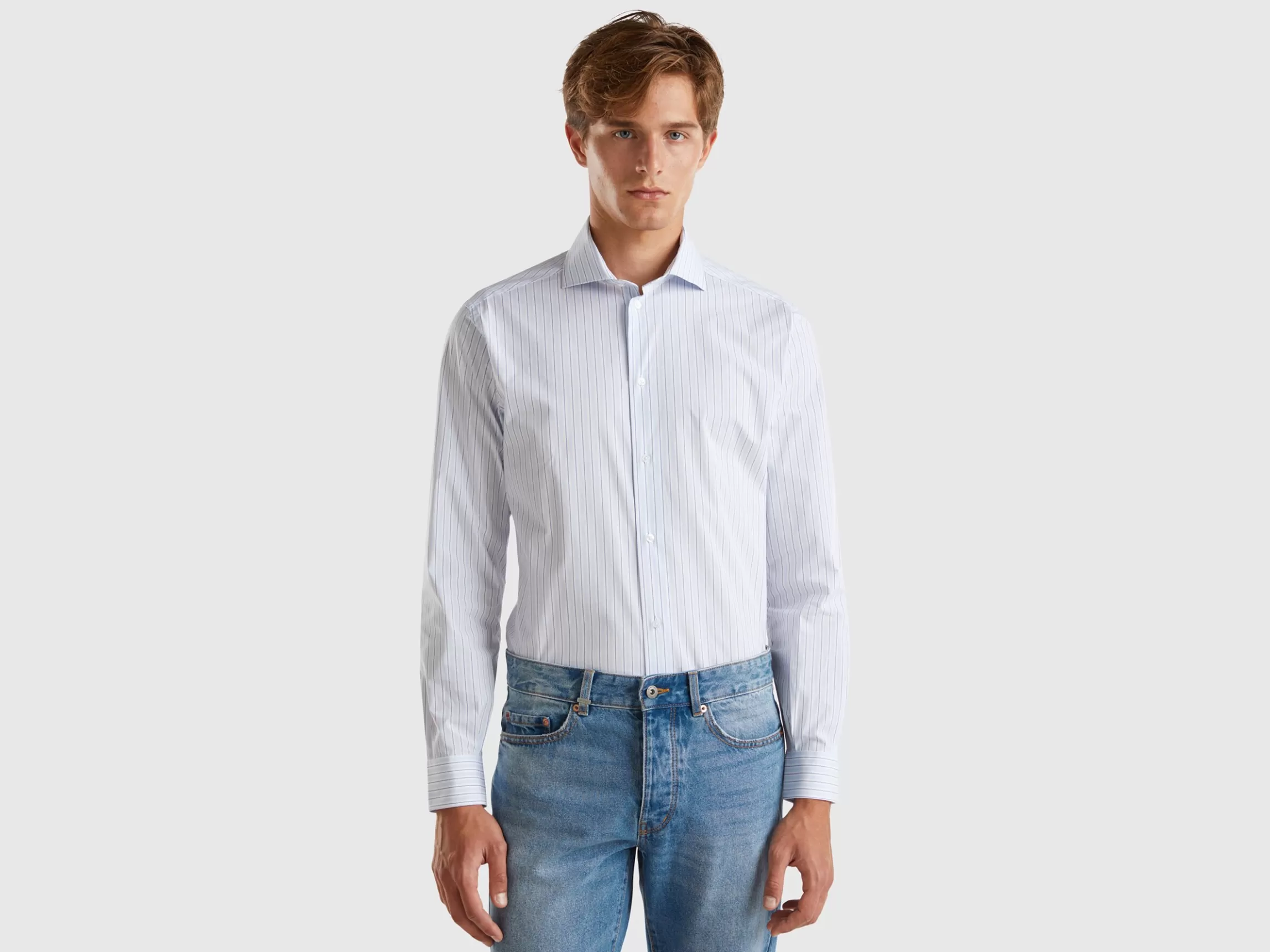 United Colors of Benetton Striped shirt in stretch cotton
