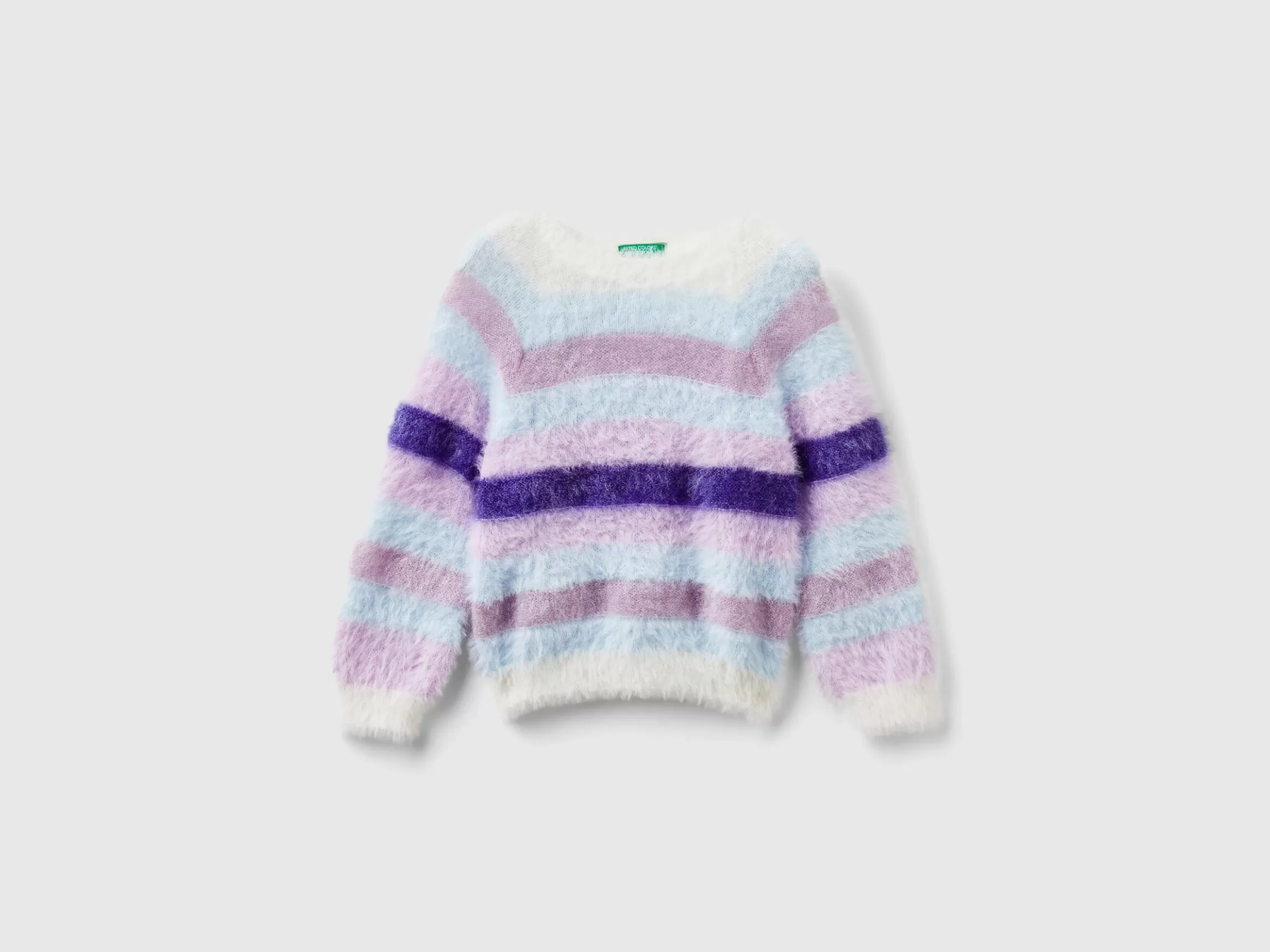 United Colors of Benetton Striped sweater in faux fur