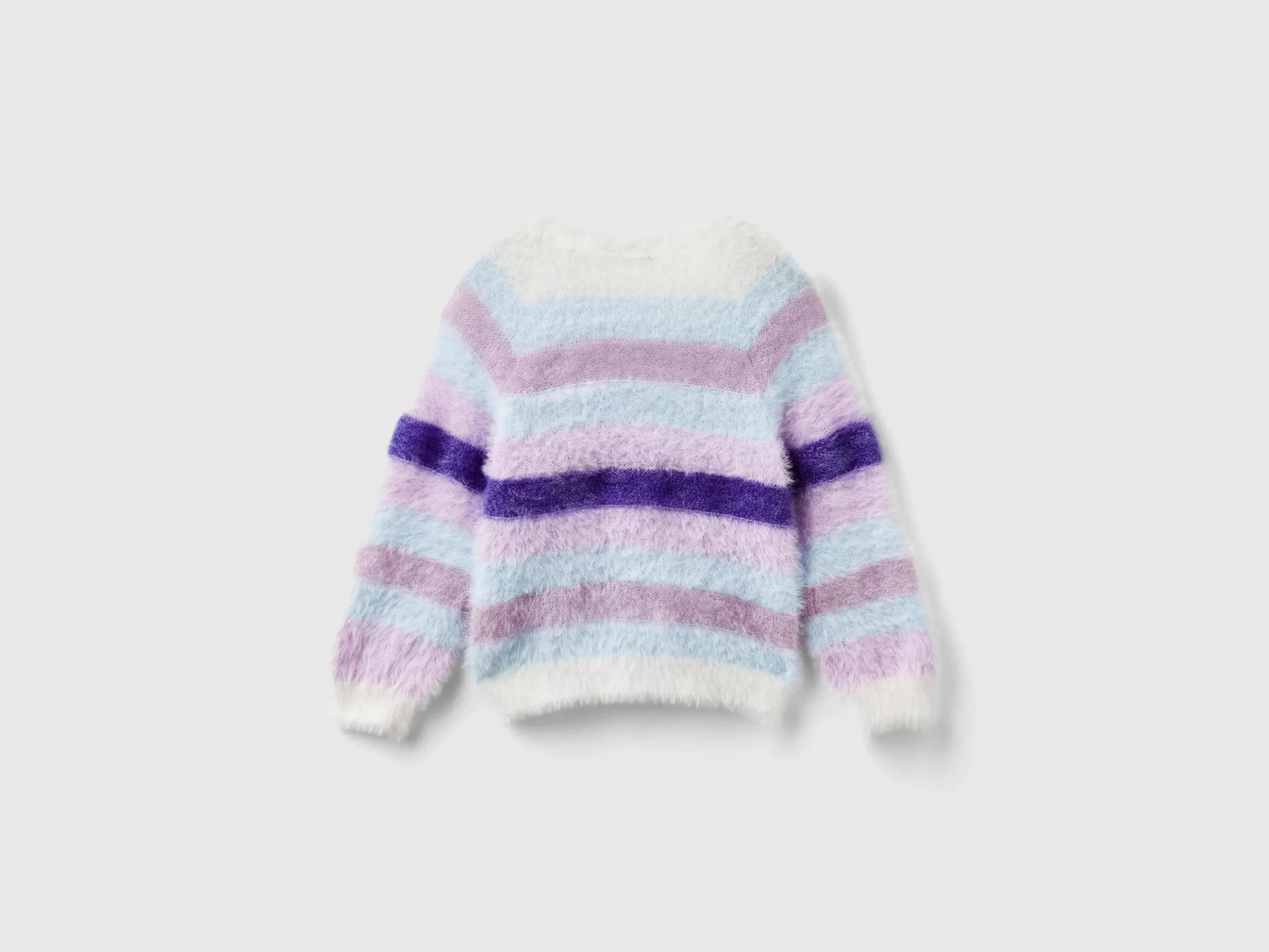 United Colors of Benetton Striped sweater in faux fur