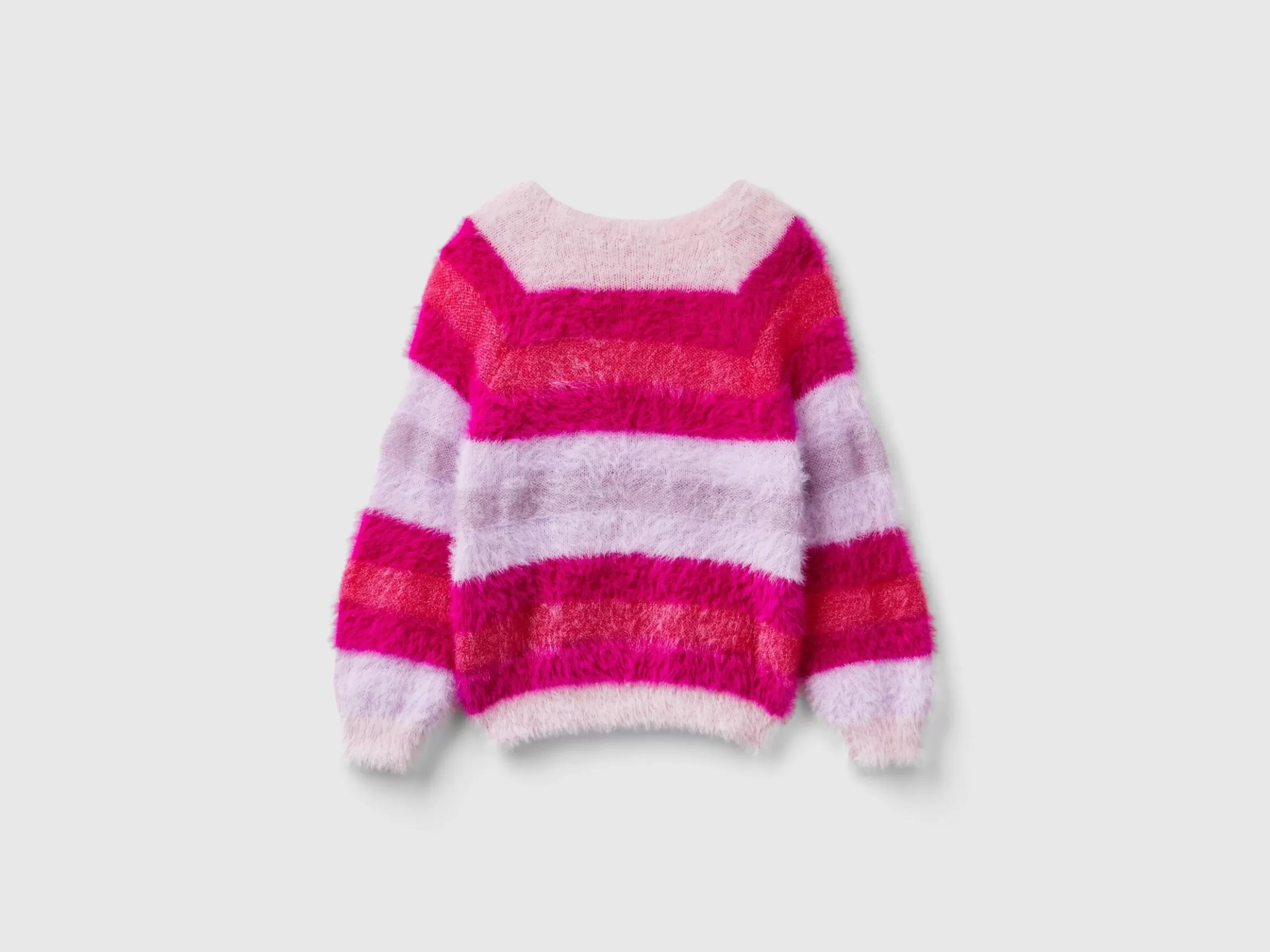 United Colors of Benetton Striped sweater in faux fur