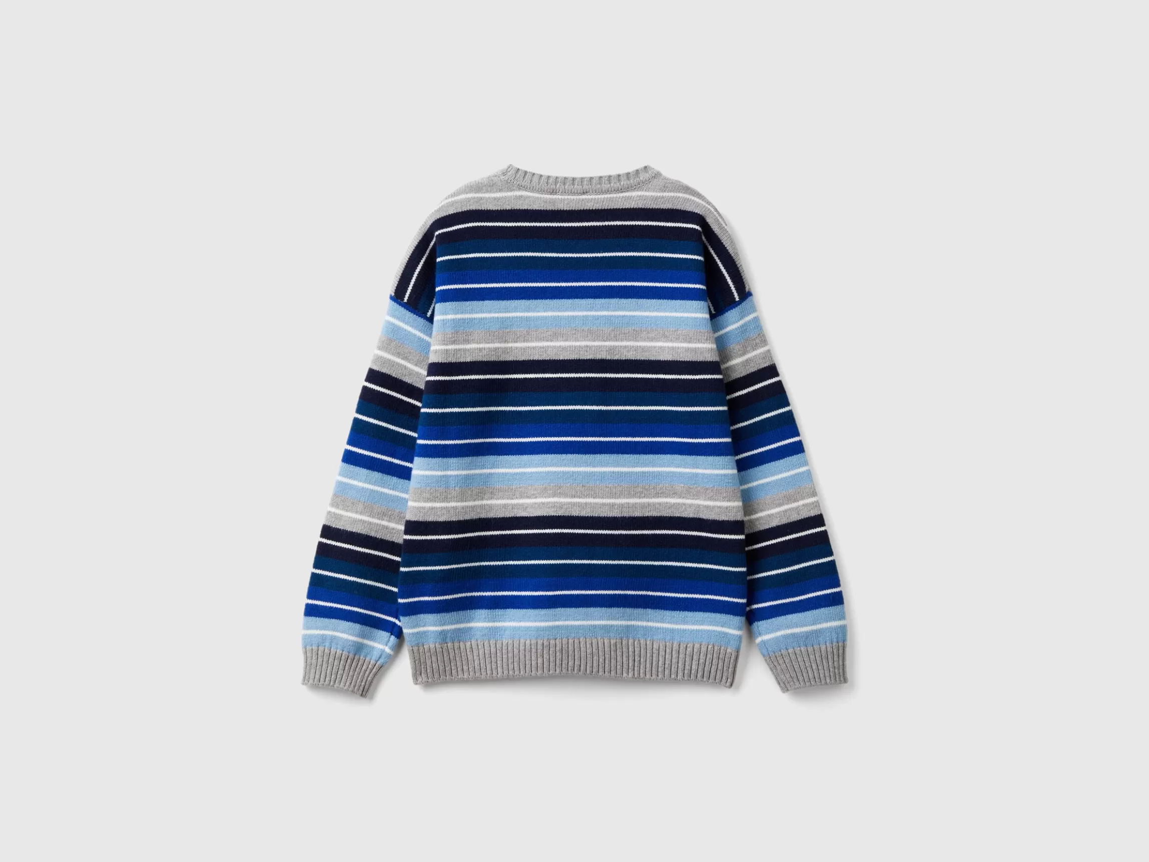 United Colors of Benetton Striped sweater in wool and cotton blend