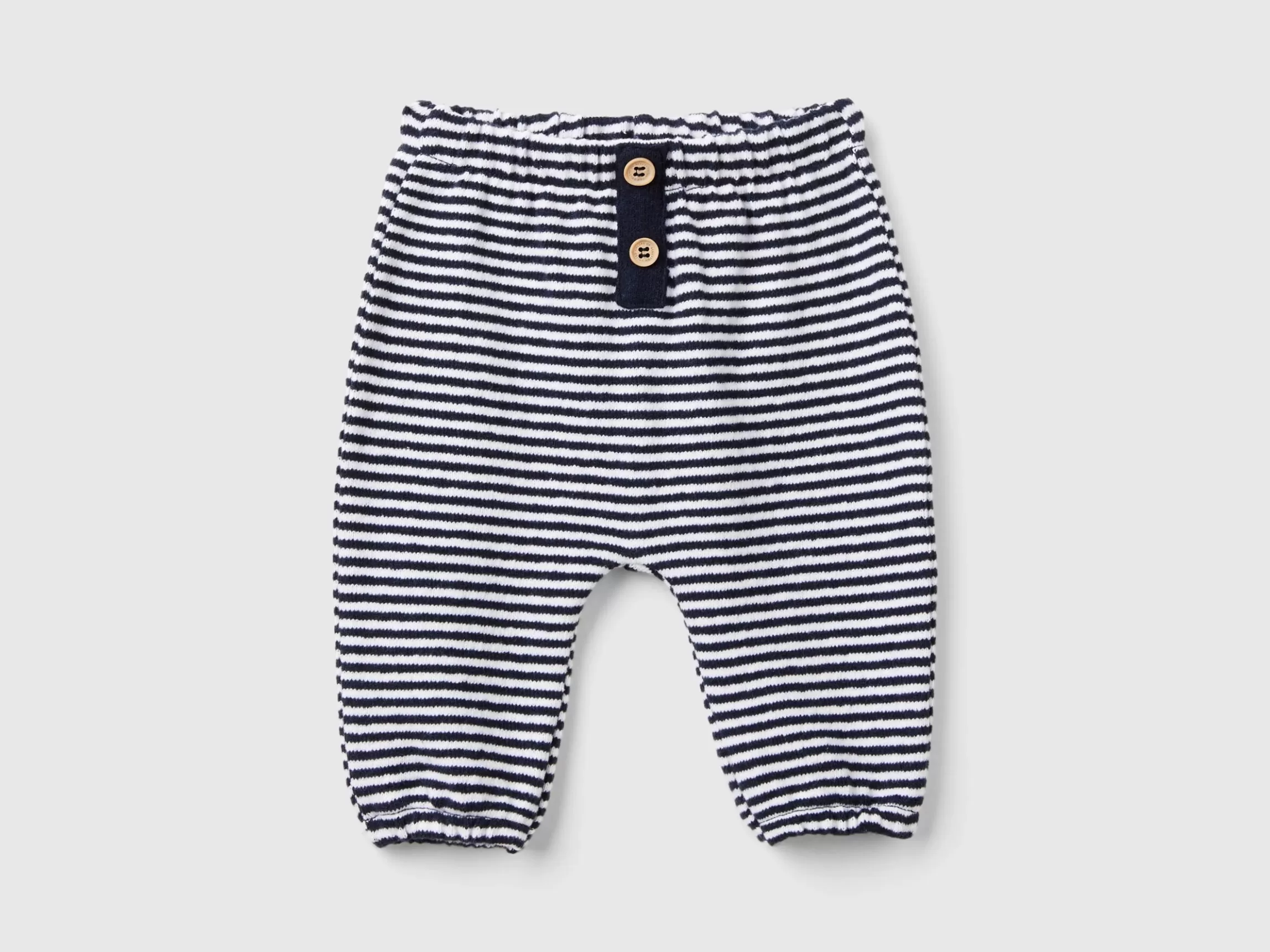 United Colors of Benetton Striped trousers in a recycled cotton blend