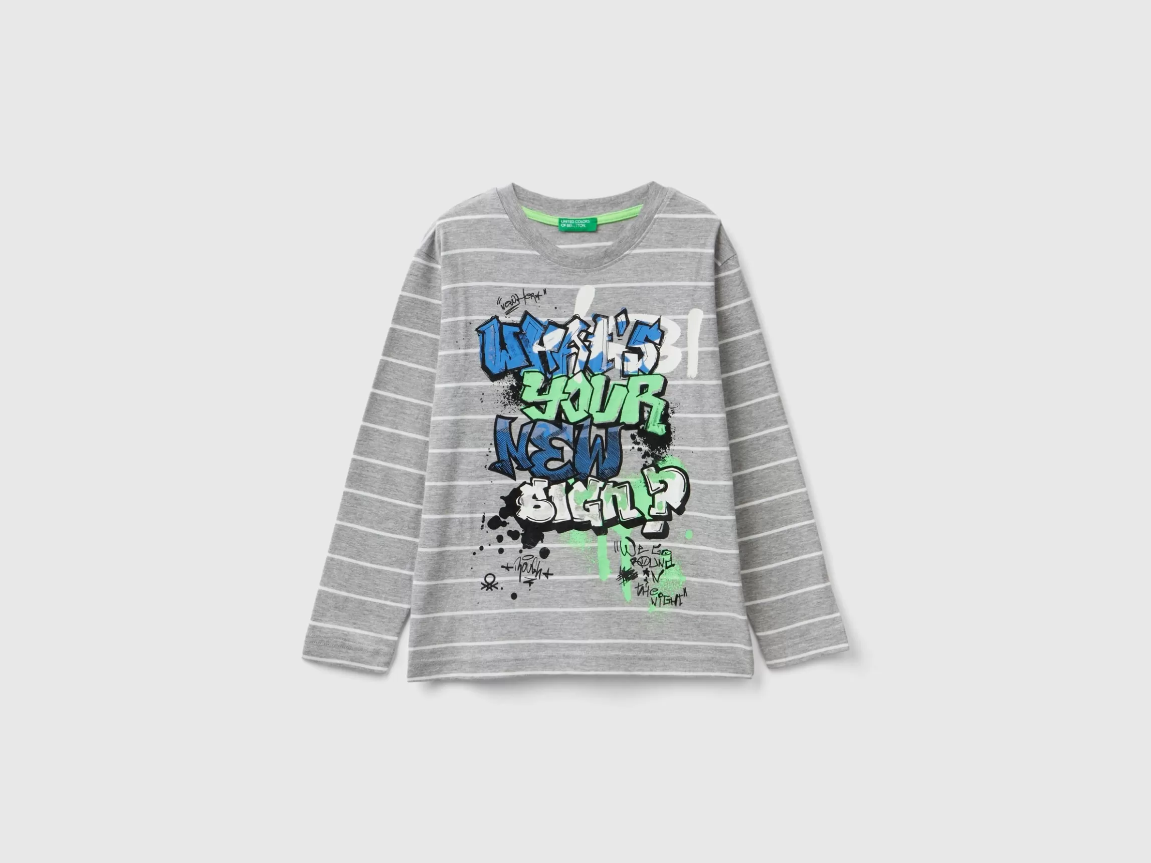 United Colors of Benetton Striped t-shirt with slogan