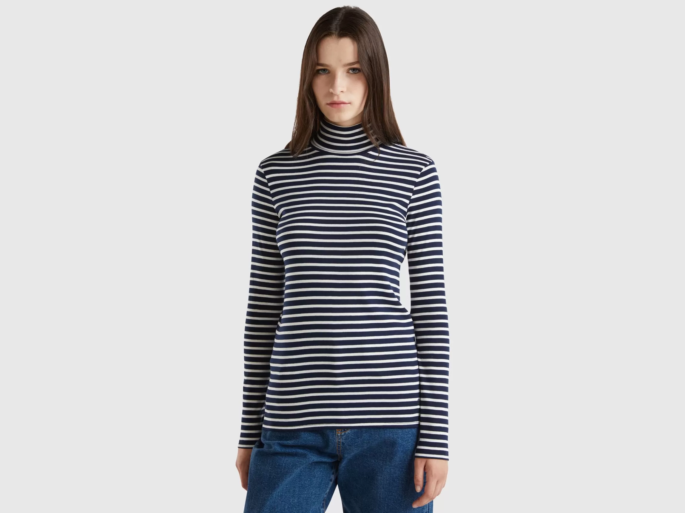 United Colors of Benetton Striped turtleneck t-shirt