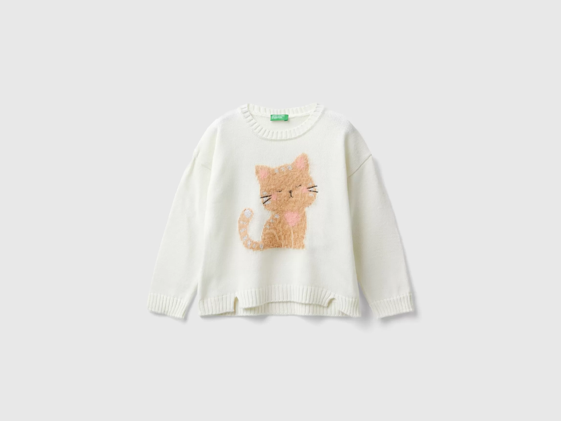 United Colors of Benetton Sweater with cat inlay