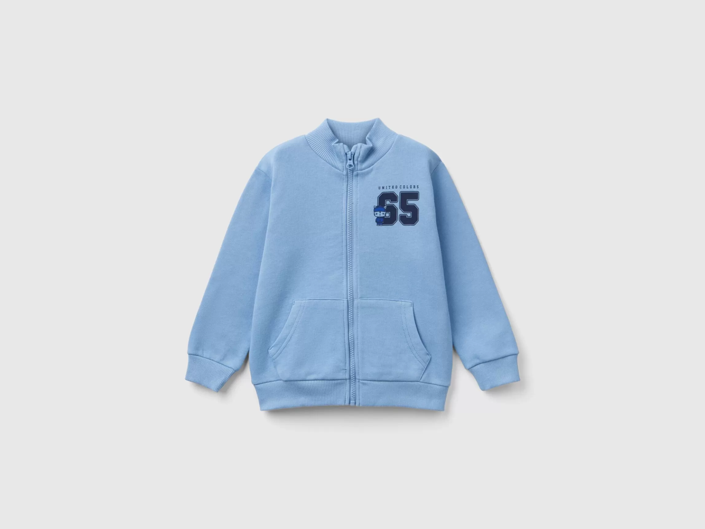 United Colors of Benetton Sweatshirt in organic cotton with zip
