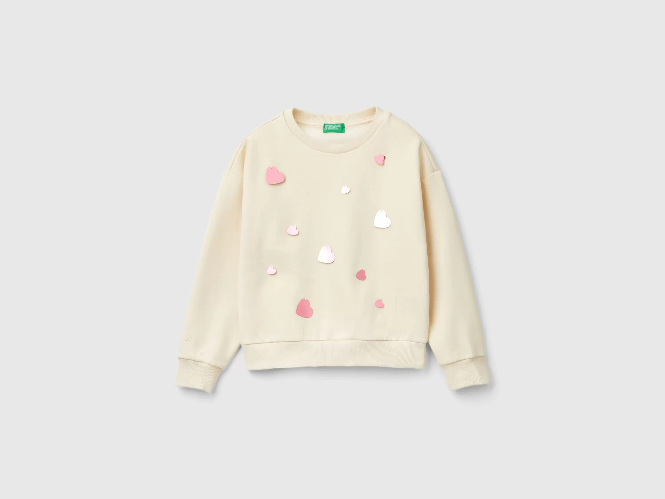 United Colors of Benetton Sweatshirt with heart sequins
