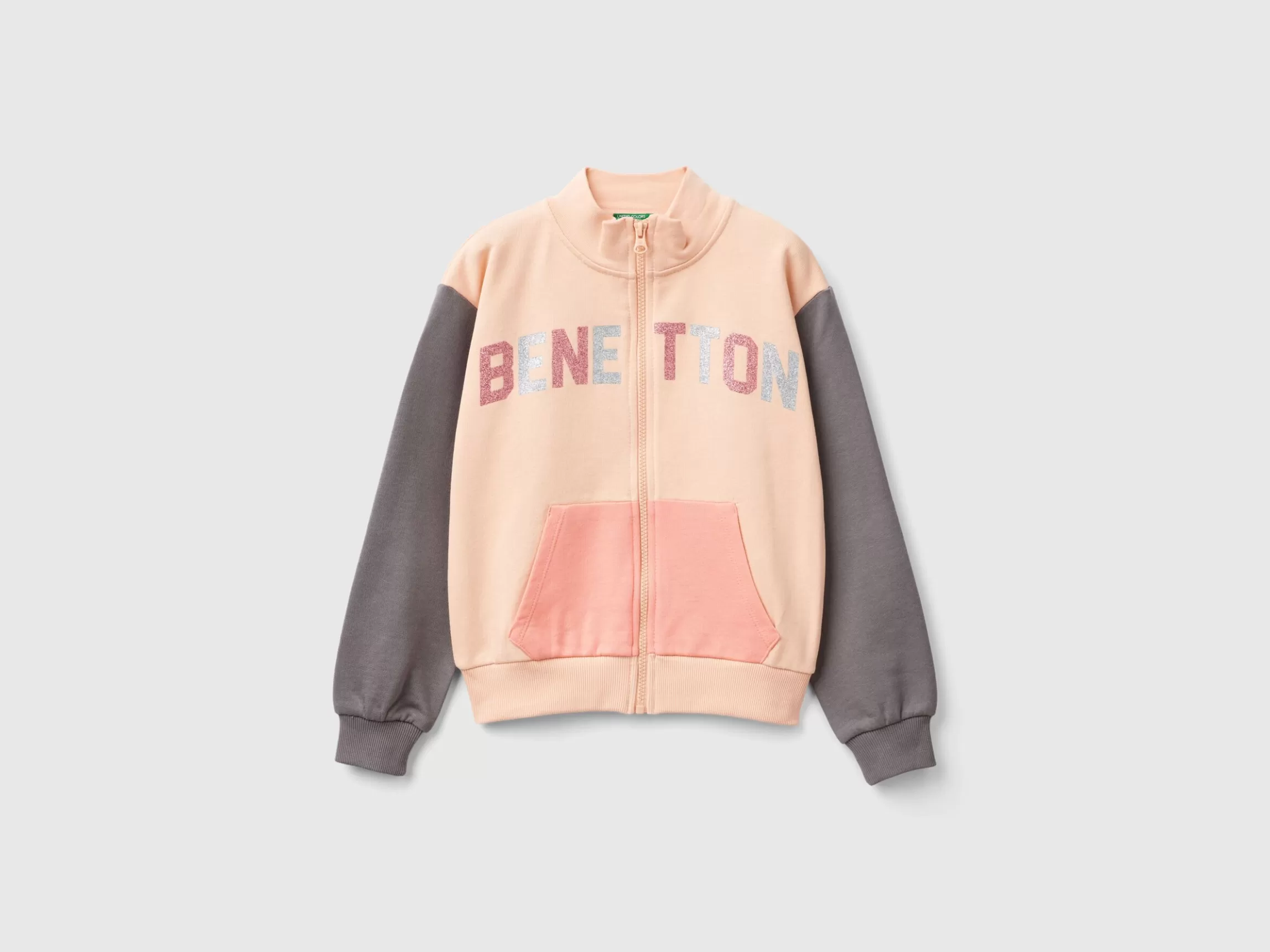 United Colors of Benetton Sweatshirt with zip and collar