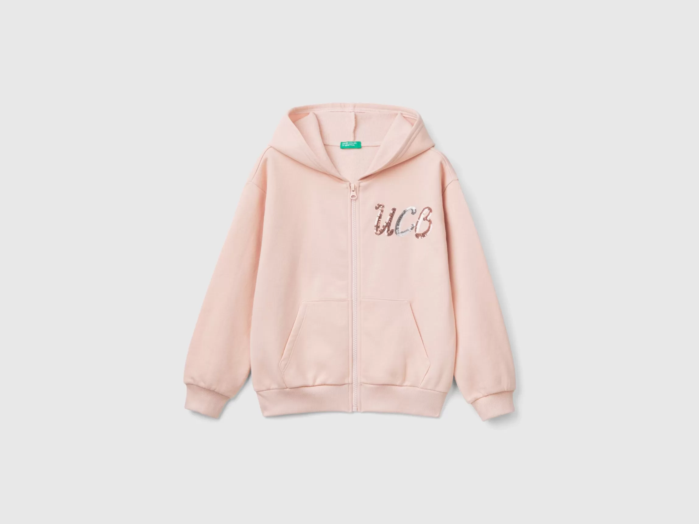 United Colors of Benetton Sweatshirt with zip and sequins