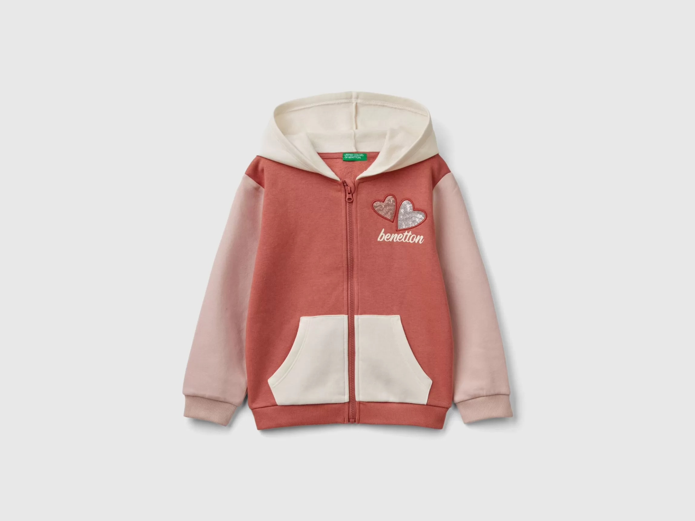 United Colors of Benetton Sweatshirt with zip and sequins