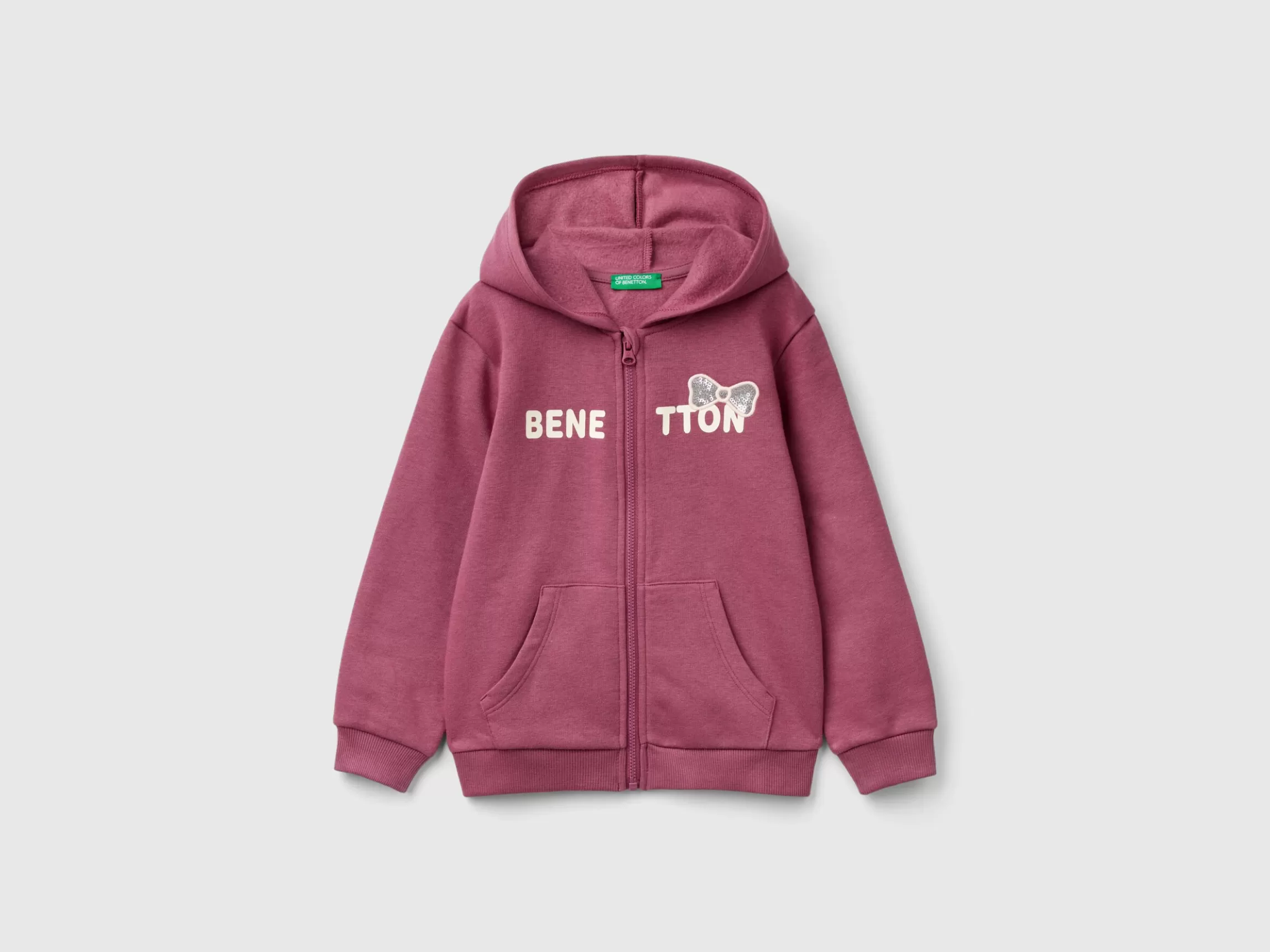 United Colors of Benetton Sweatshirt with zip and sequins