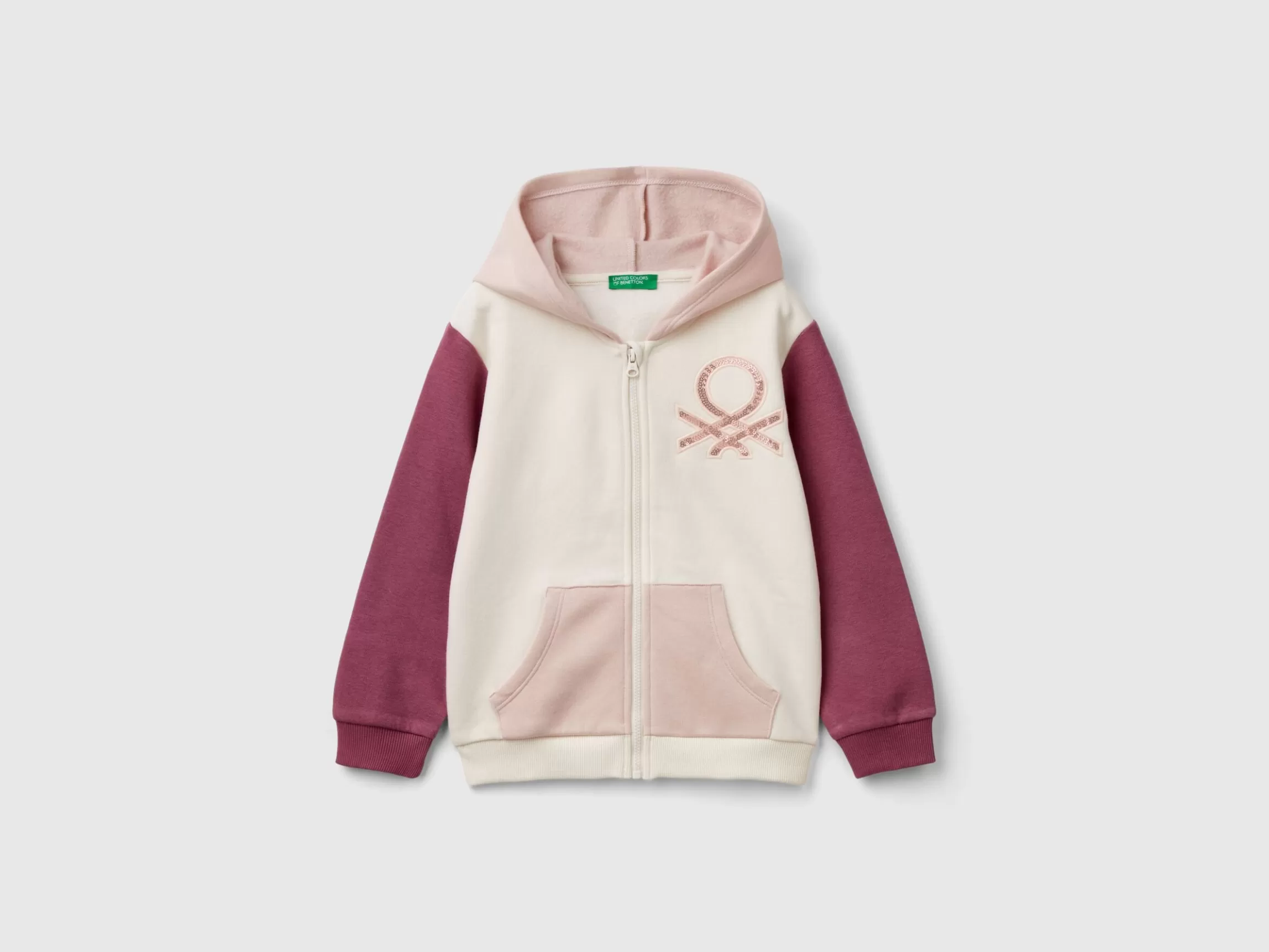 United Colors of Benetton Sweatshirt with zip and sequins