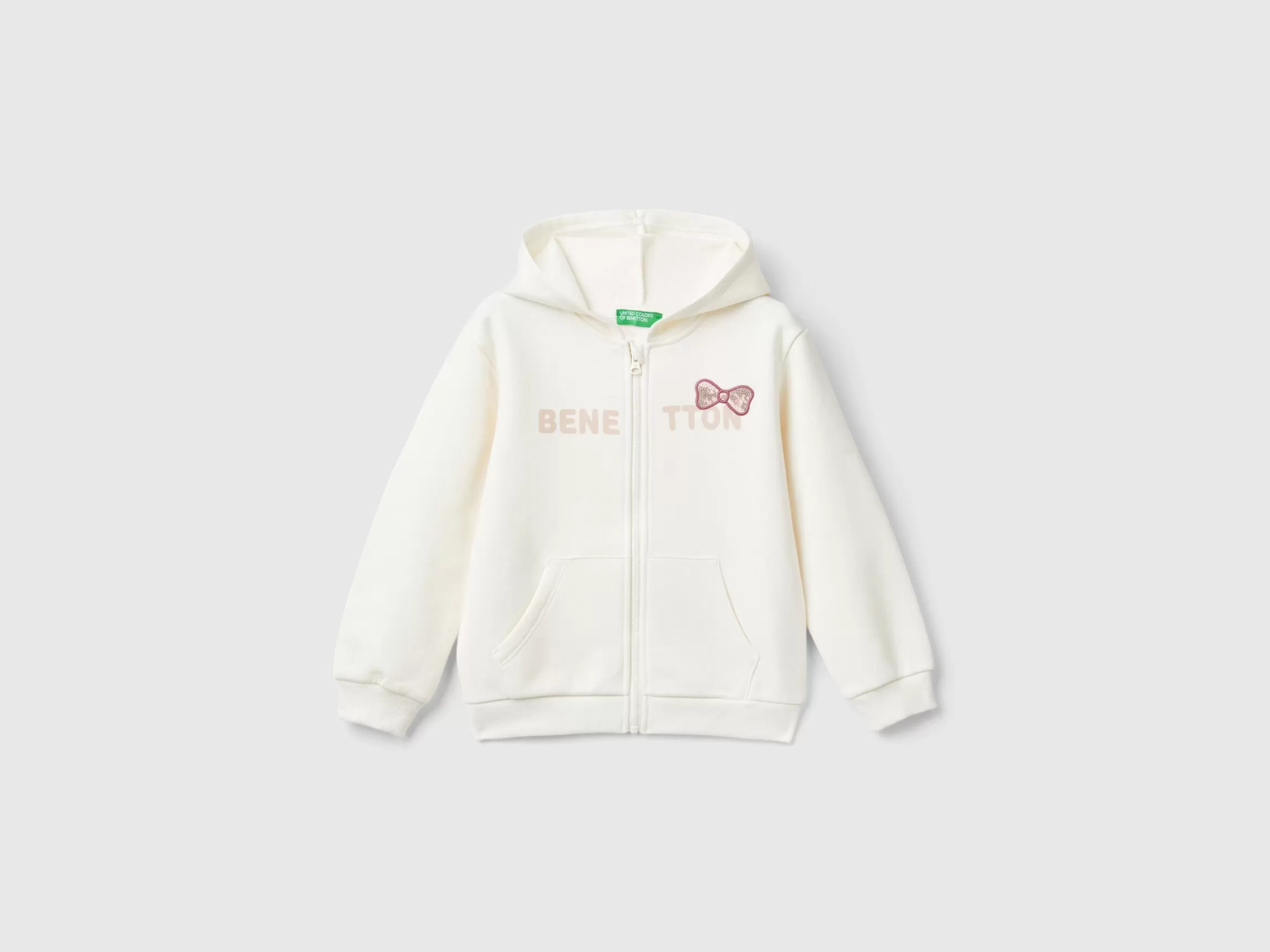 United Colors of Benetton Sweatshirt with zip and sequins