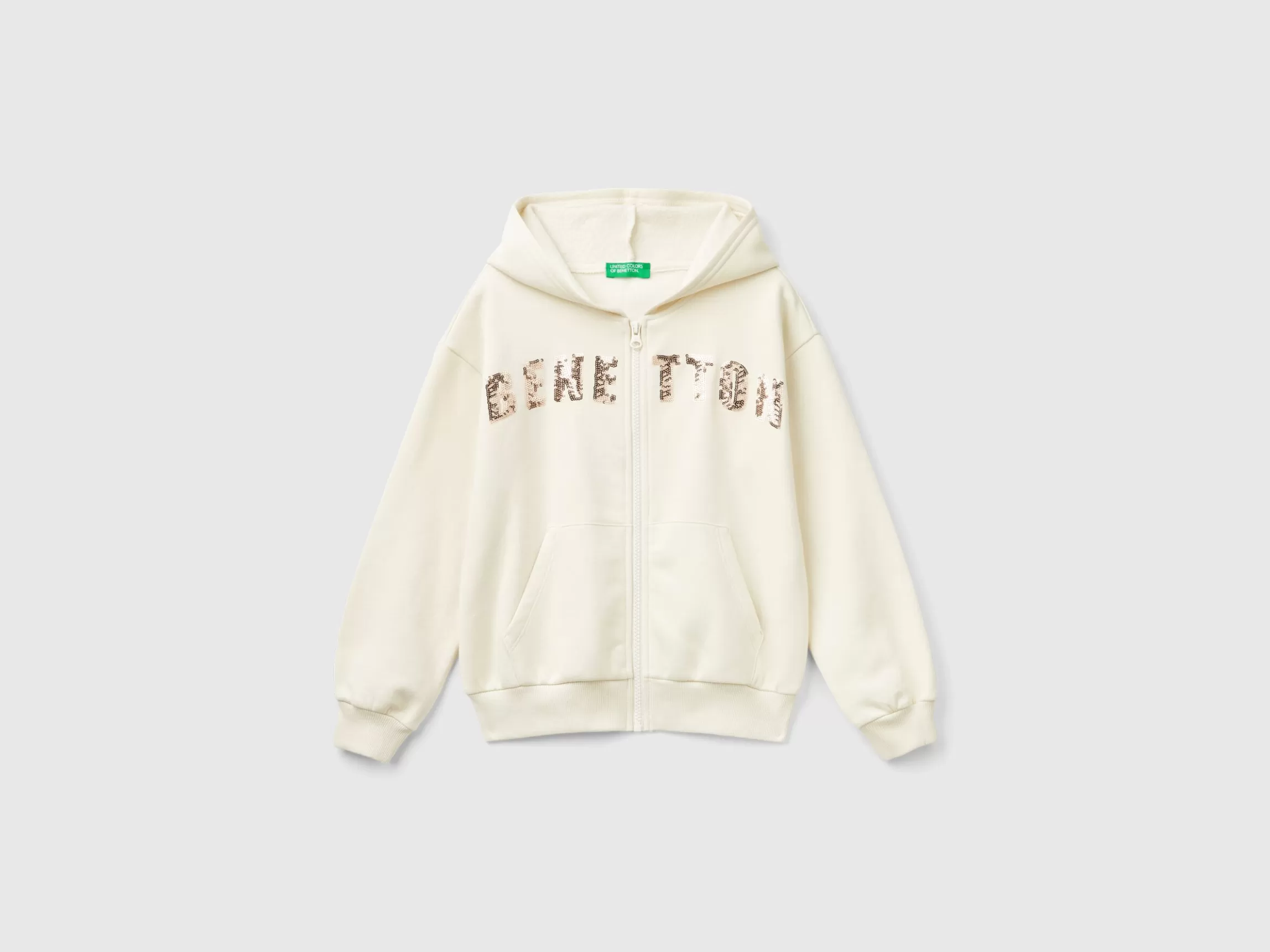 United Colors of Benetton Sweatshirt with zip and sequins
