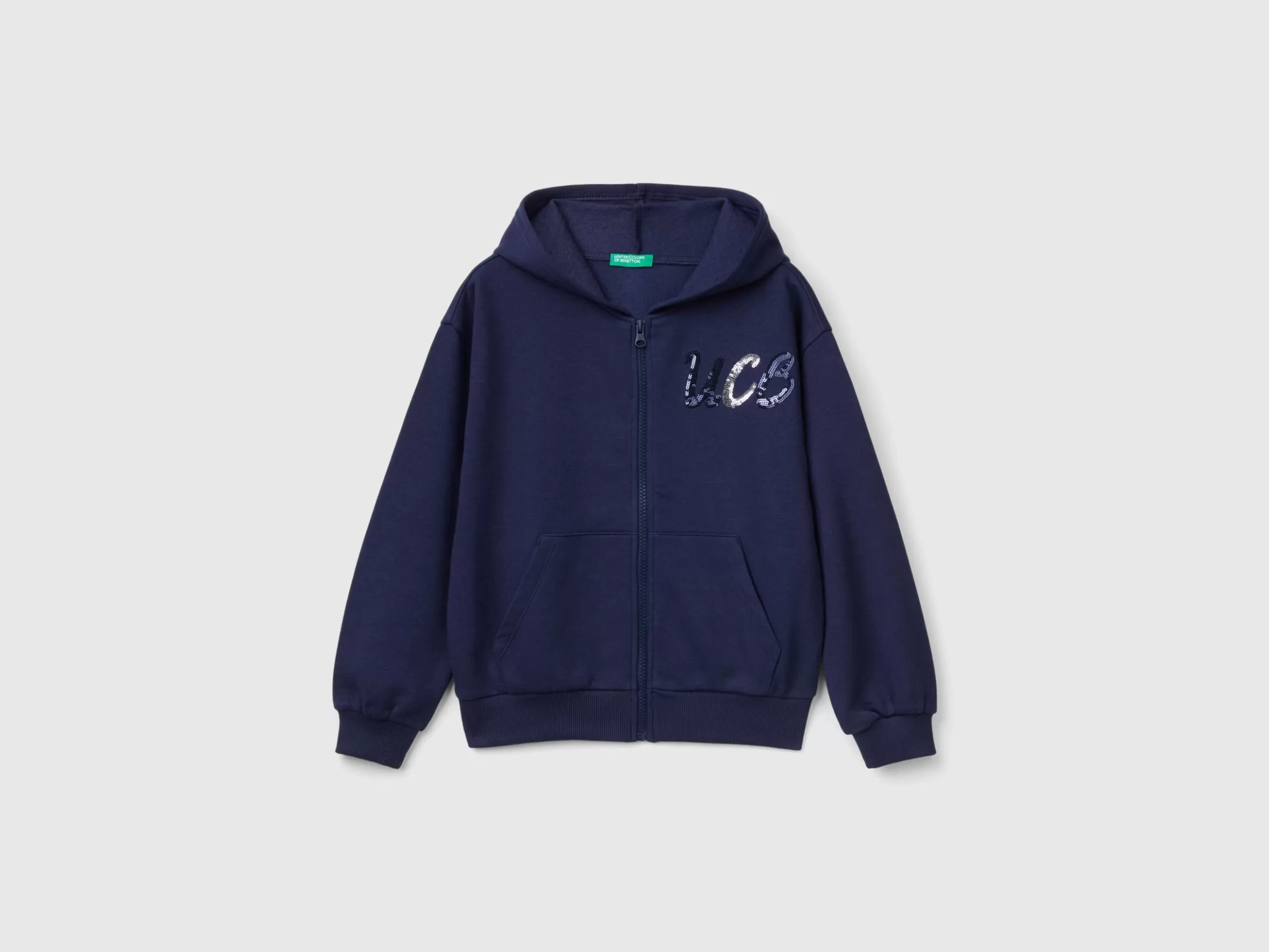 United Colors of Benetton Sweatshirt with zip and sequins