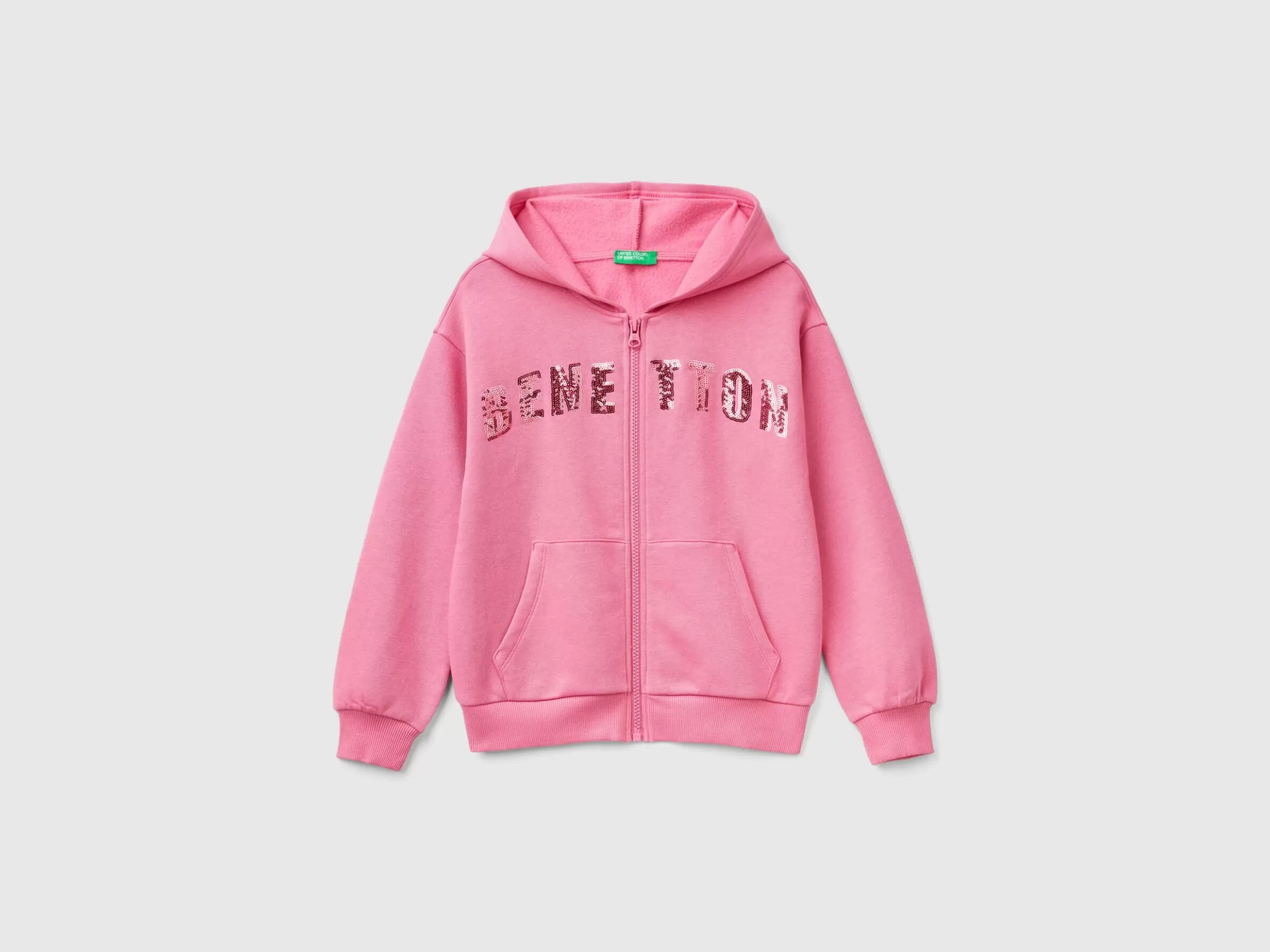 United Colors of Benetton Sweatshirt with zip and sequins