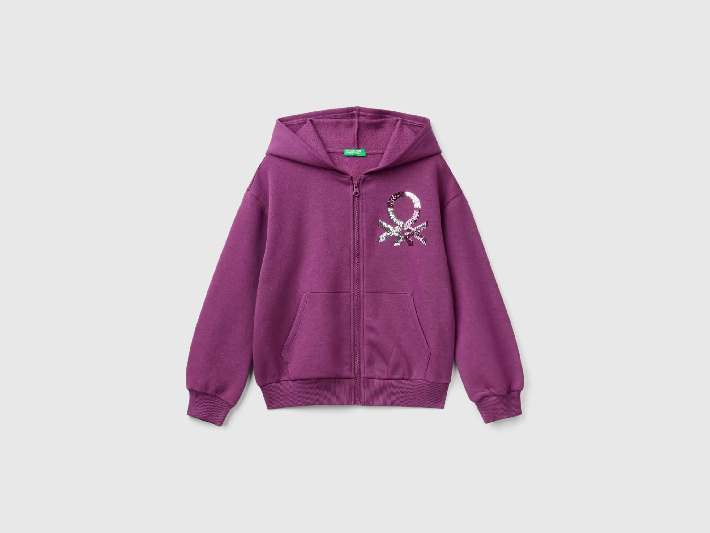 United Colors of Benetton Sweatshirt with zip and sequins