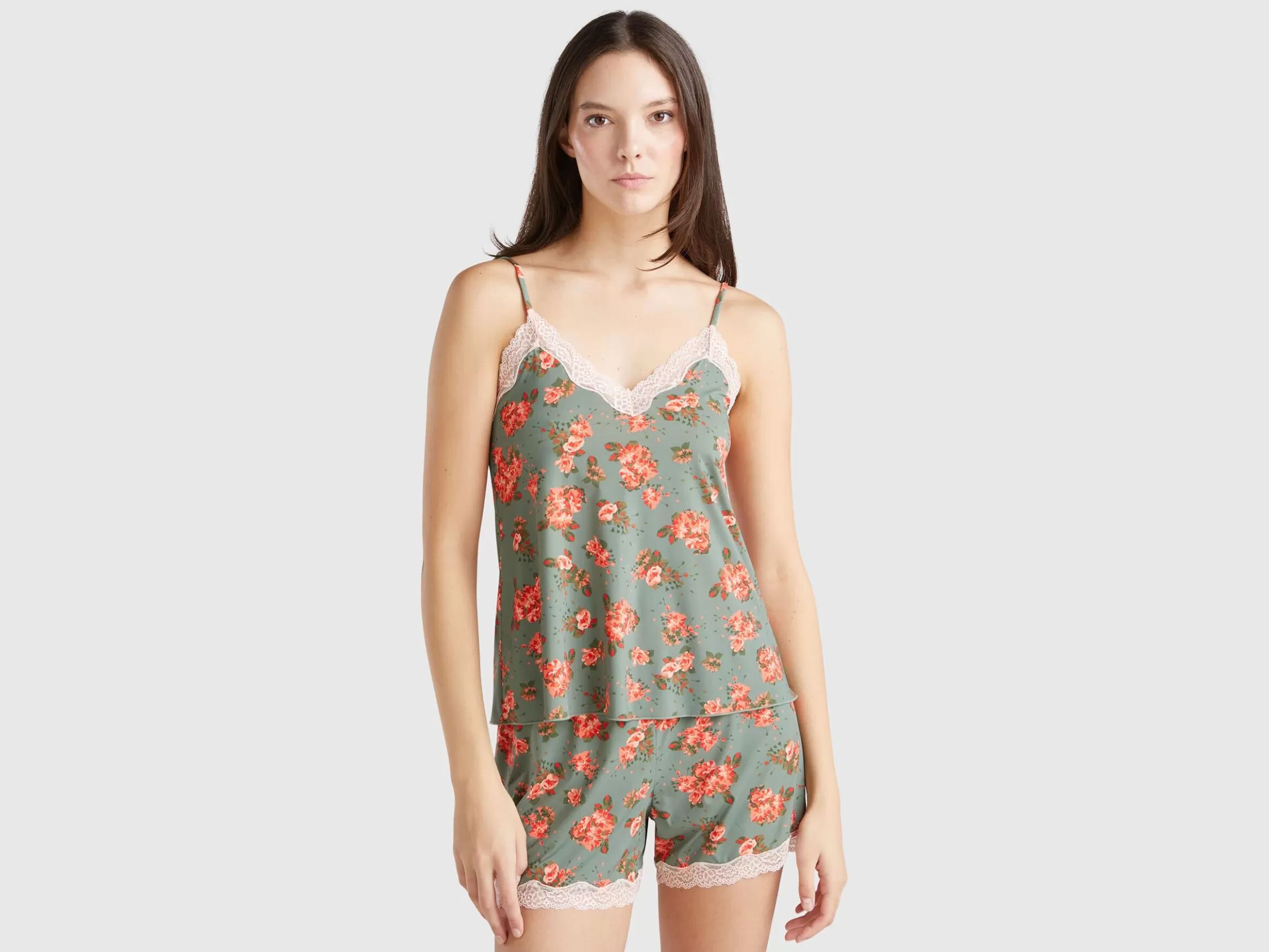 United Colors of Benetton Tank top with lace and floral print