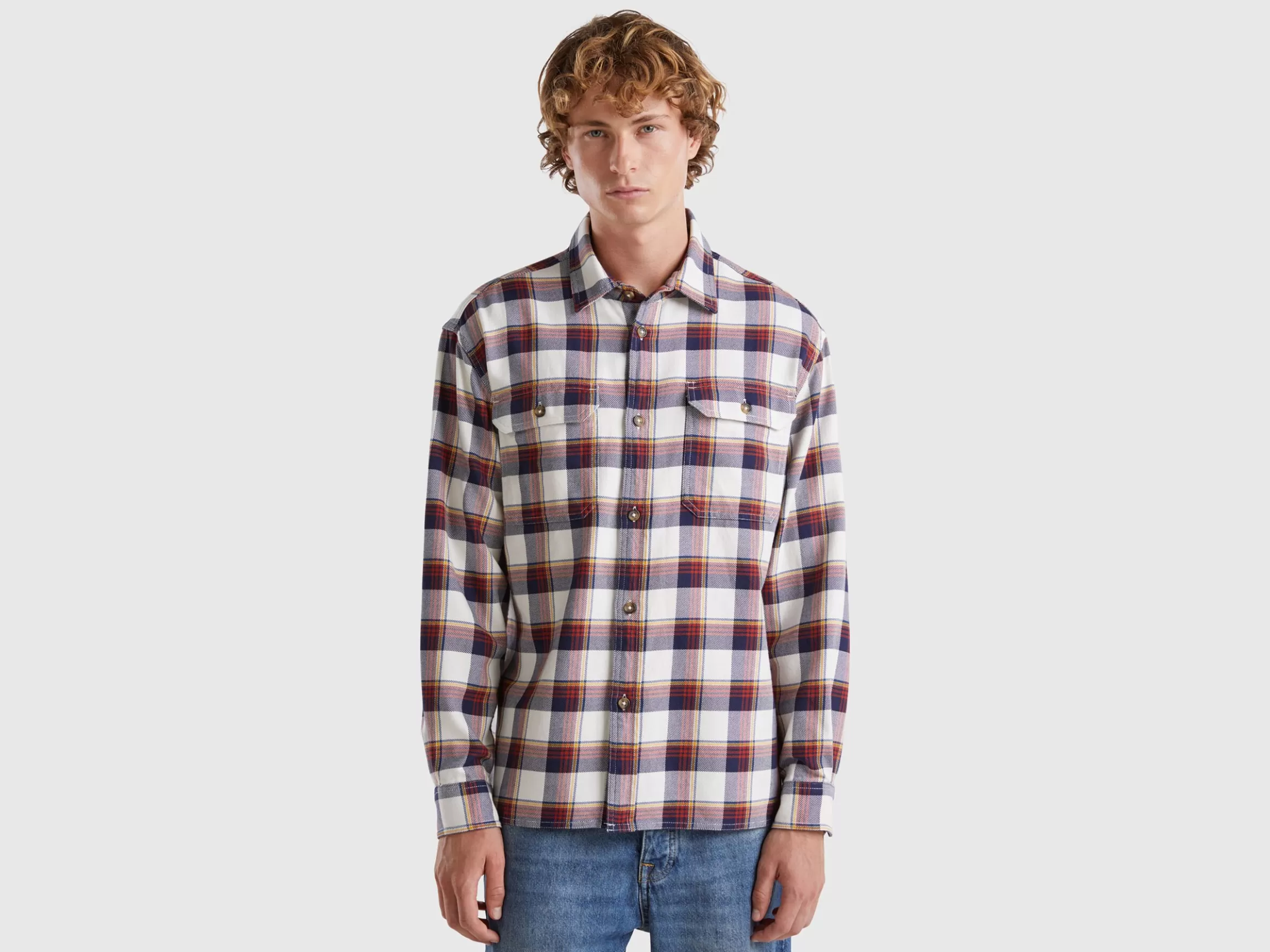United Colors of Benetton Tartan flannel overshirt