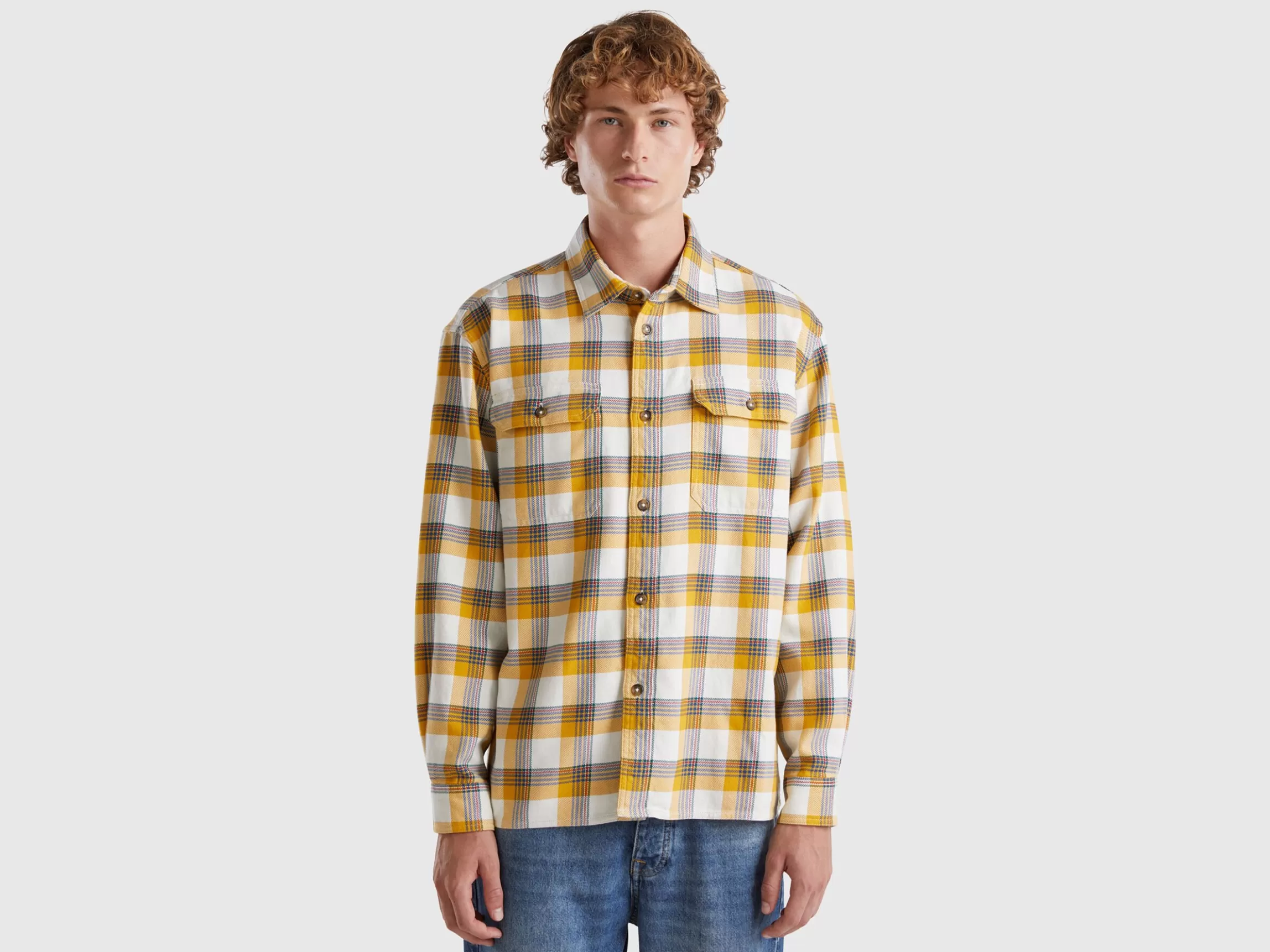 United Colors of Benetton Tartan flannel overshirt