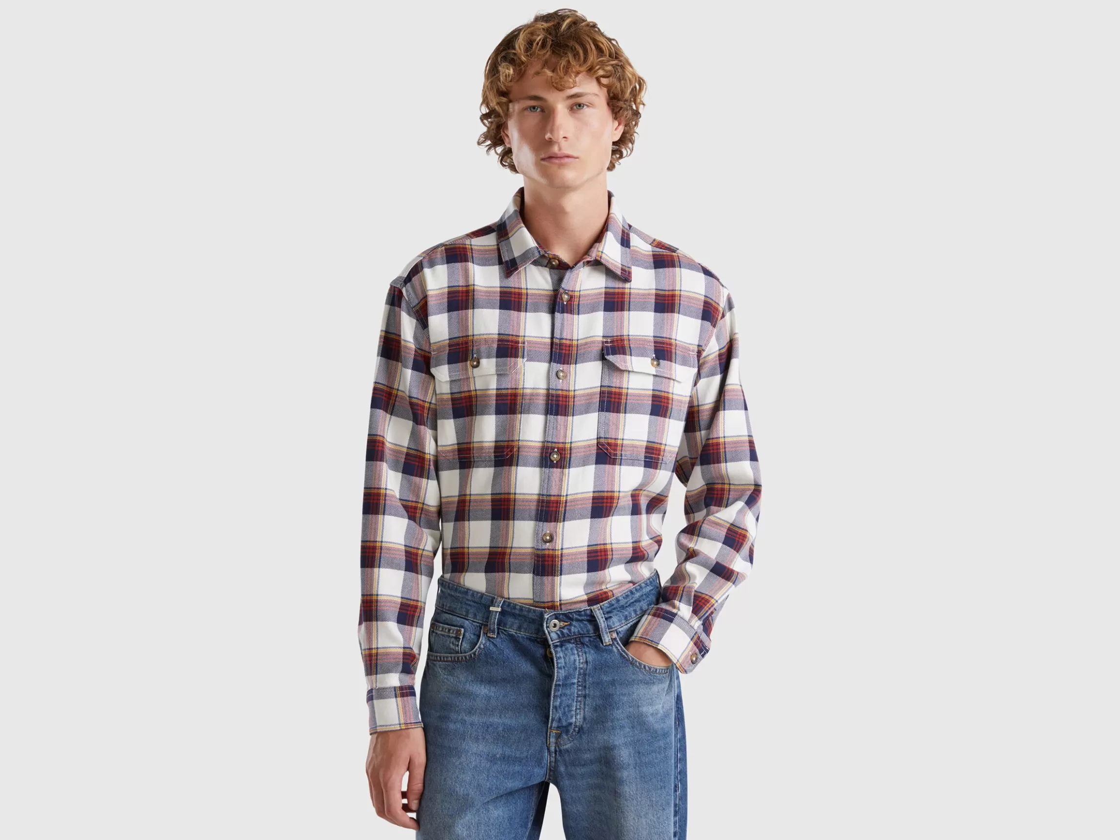 United Colors of Benetton Tartan flannel overshirt