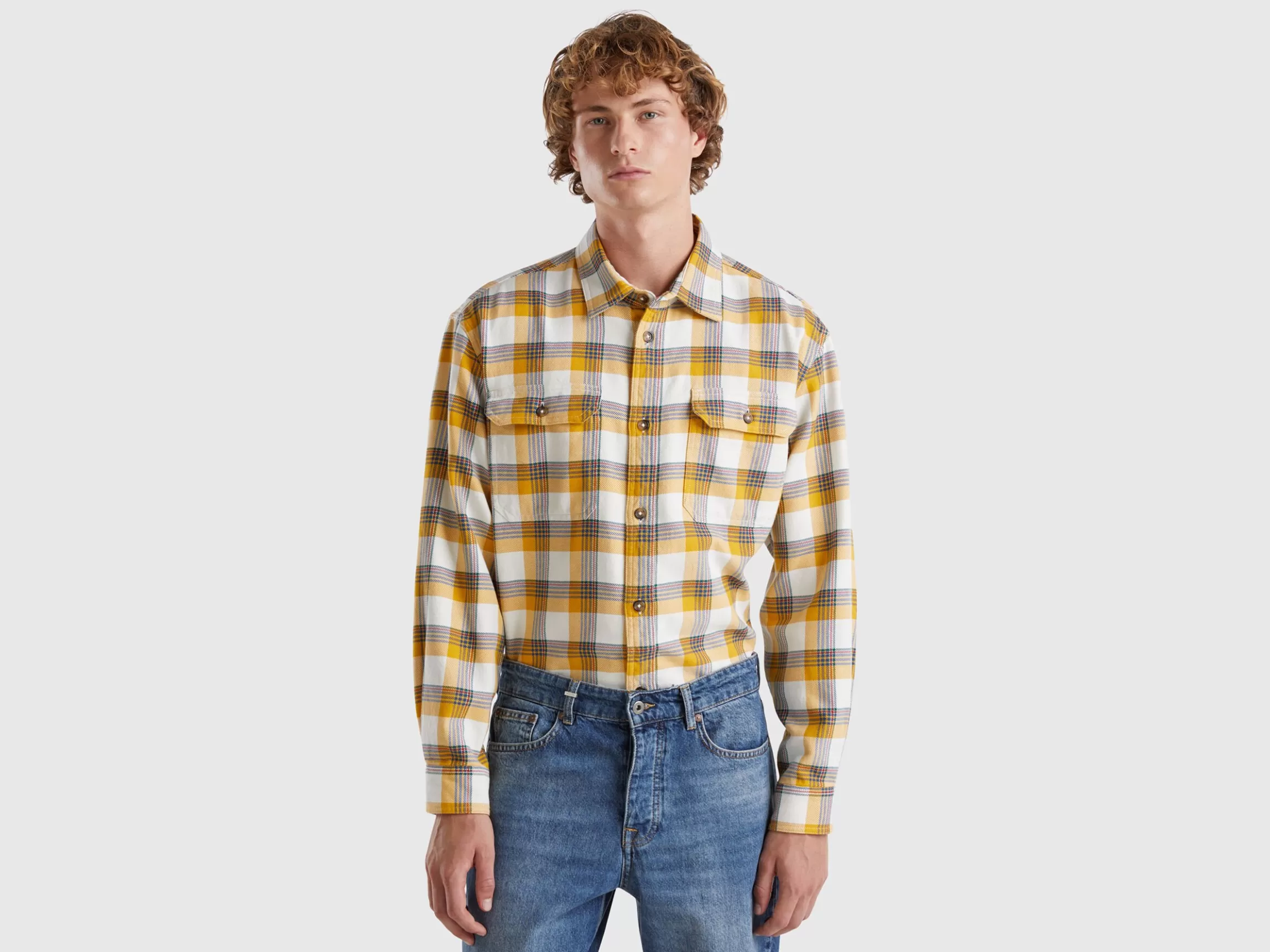 United Colors of Benetton Tartan flannel overshirt