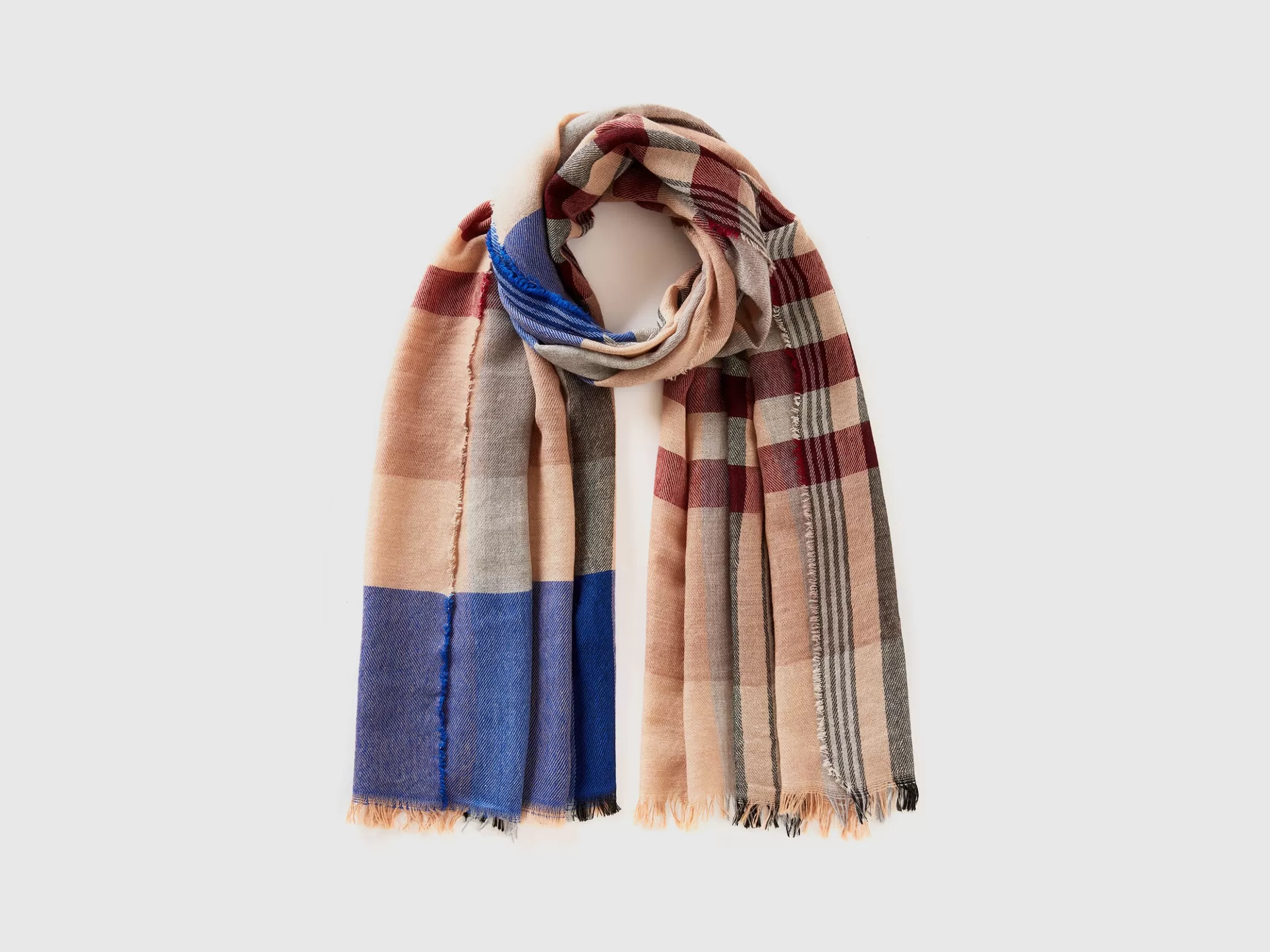 United Colors of Benetton Tartan scarf in wool blend