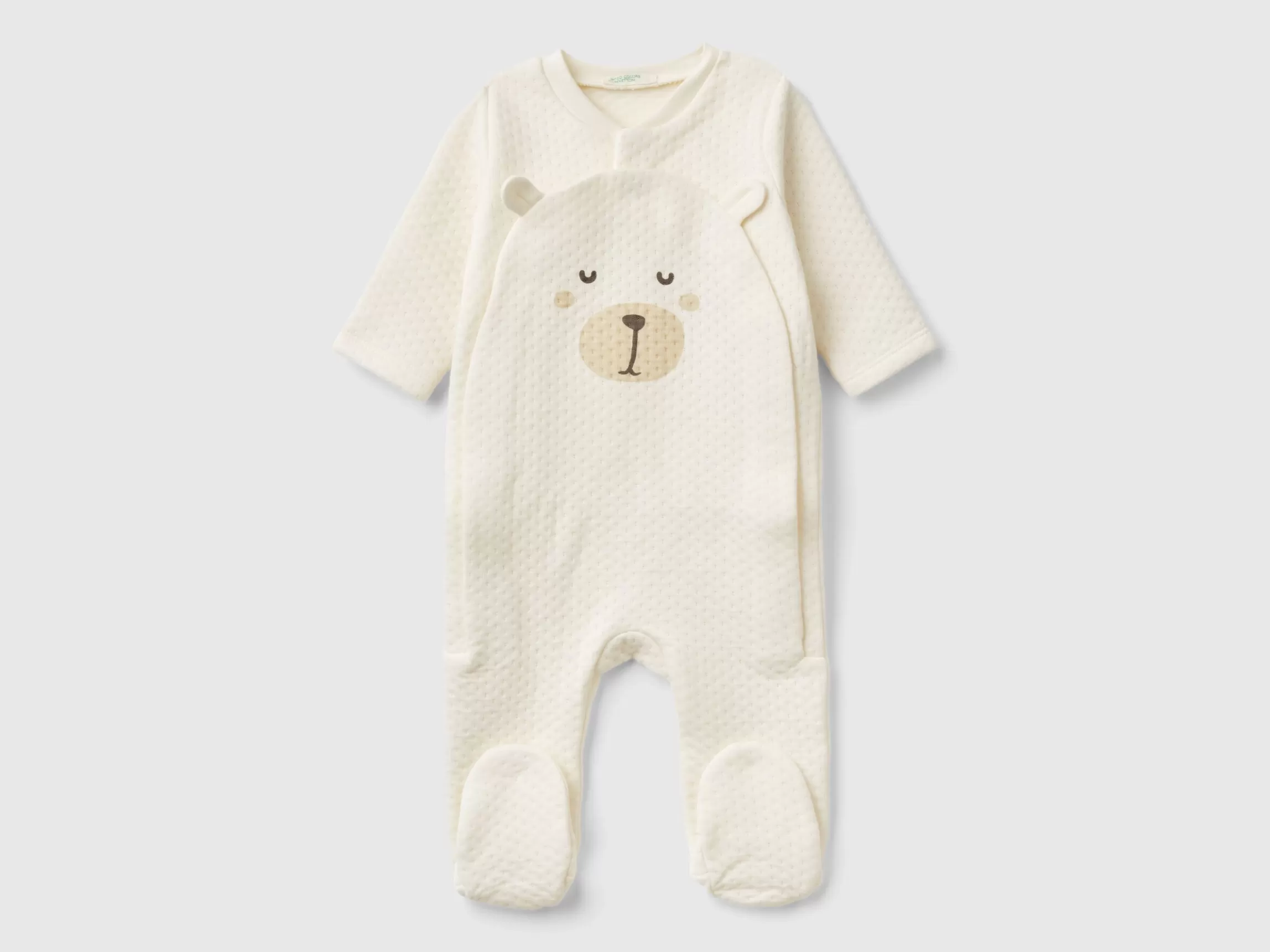 United Colors of Benetton Teddy bear onesie with quilted look