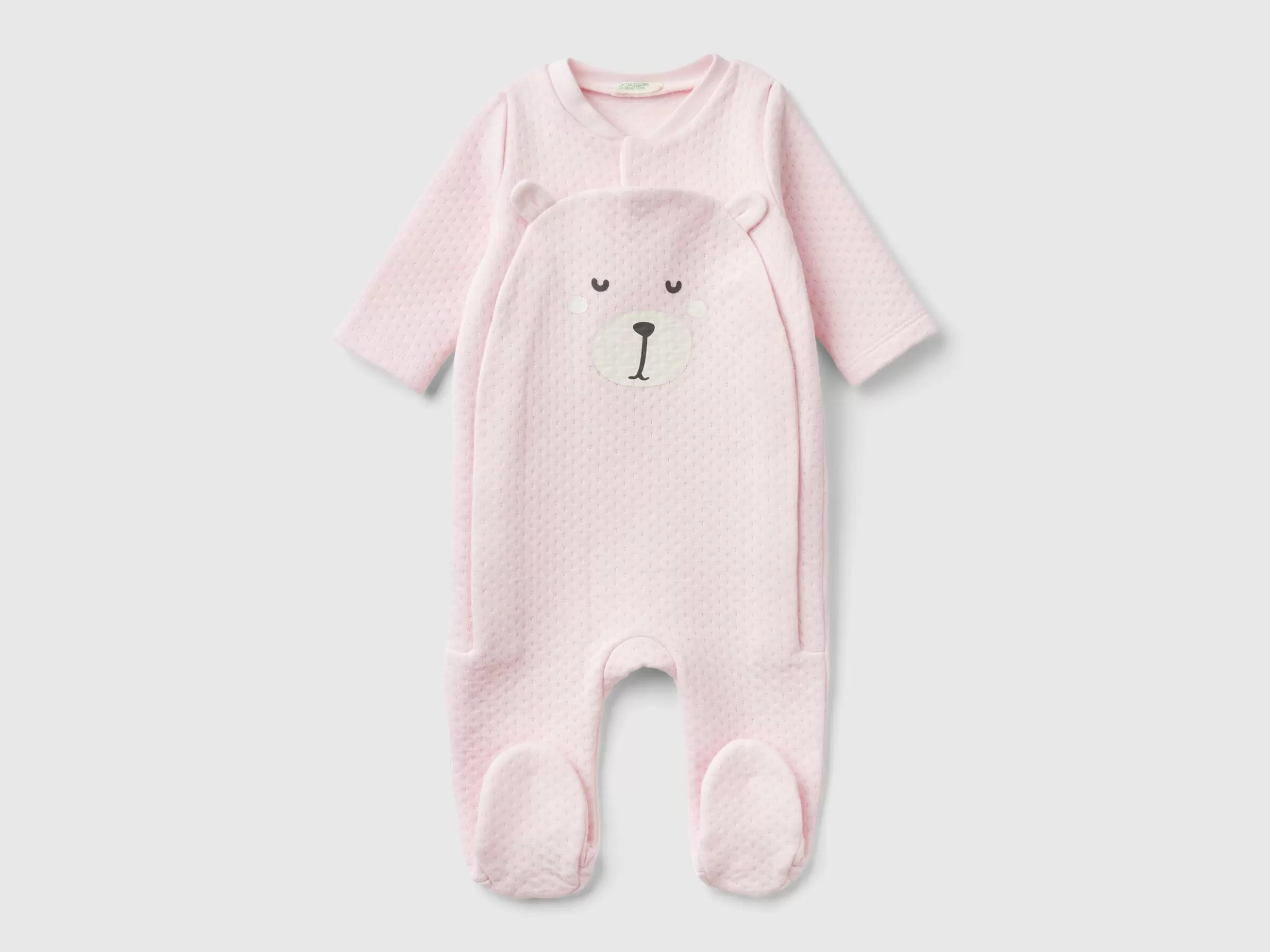 United Colors of Benetton Teddy bear onesie with quilted look