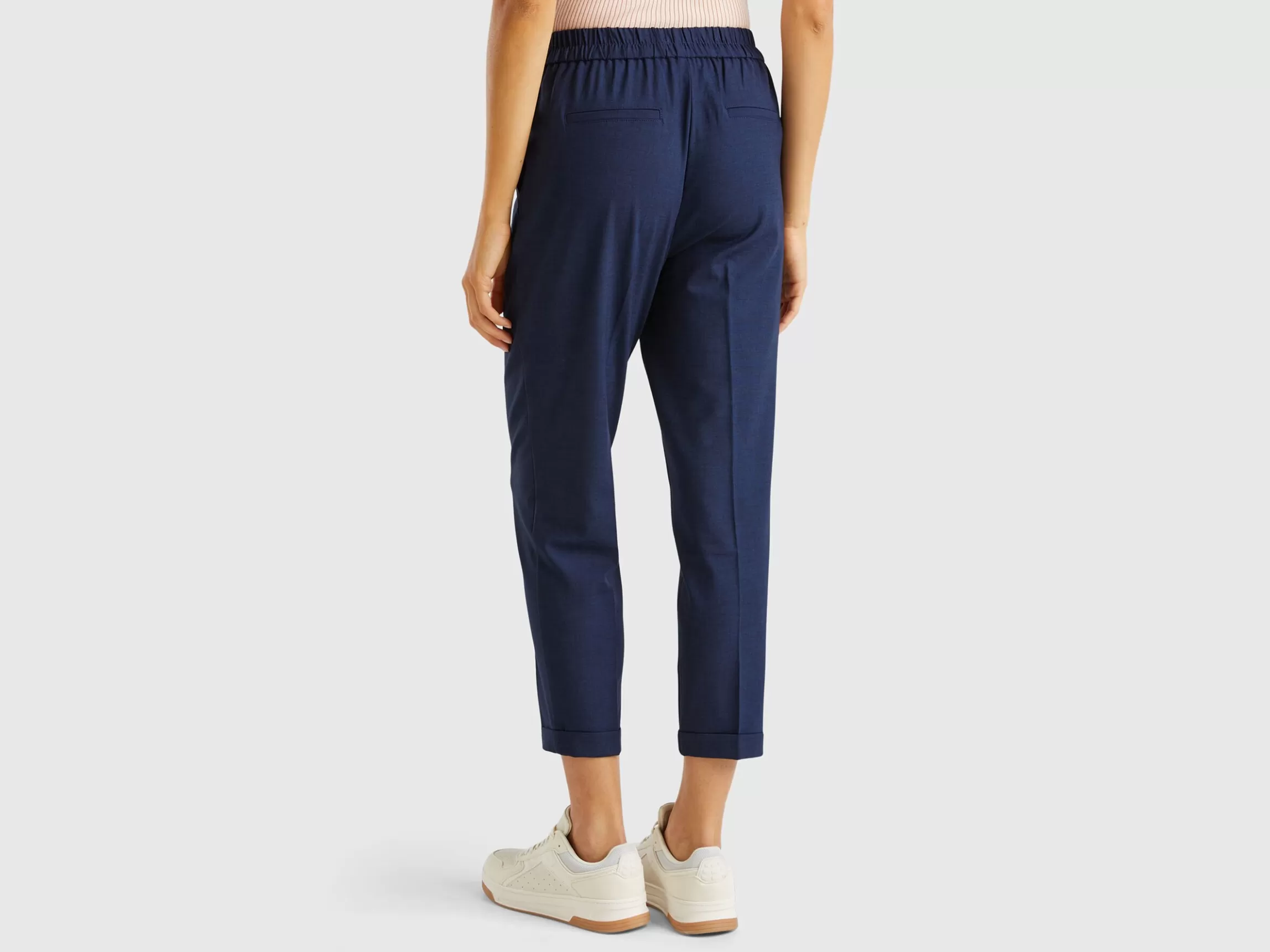 United Colors of Benetton Trousers with cuff in stretch viscose blend