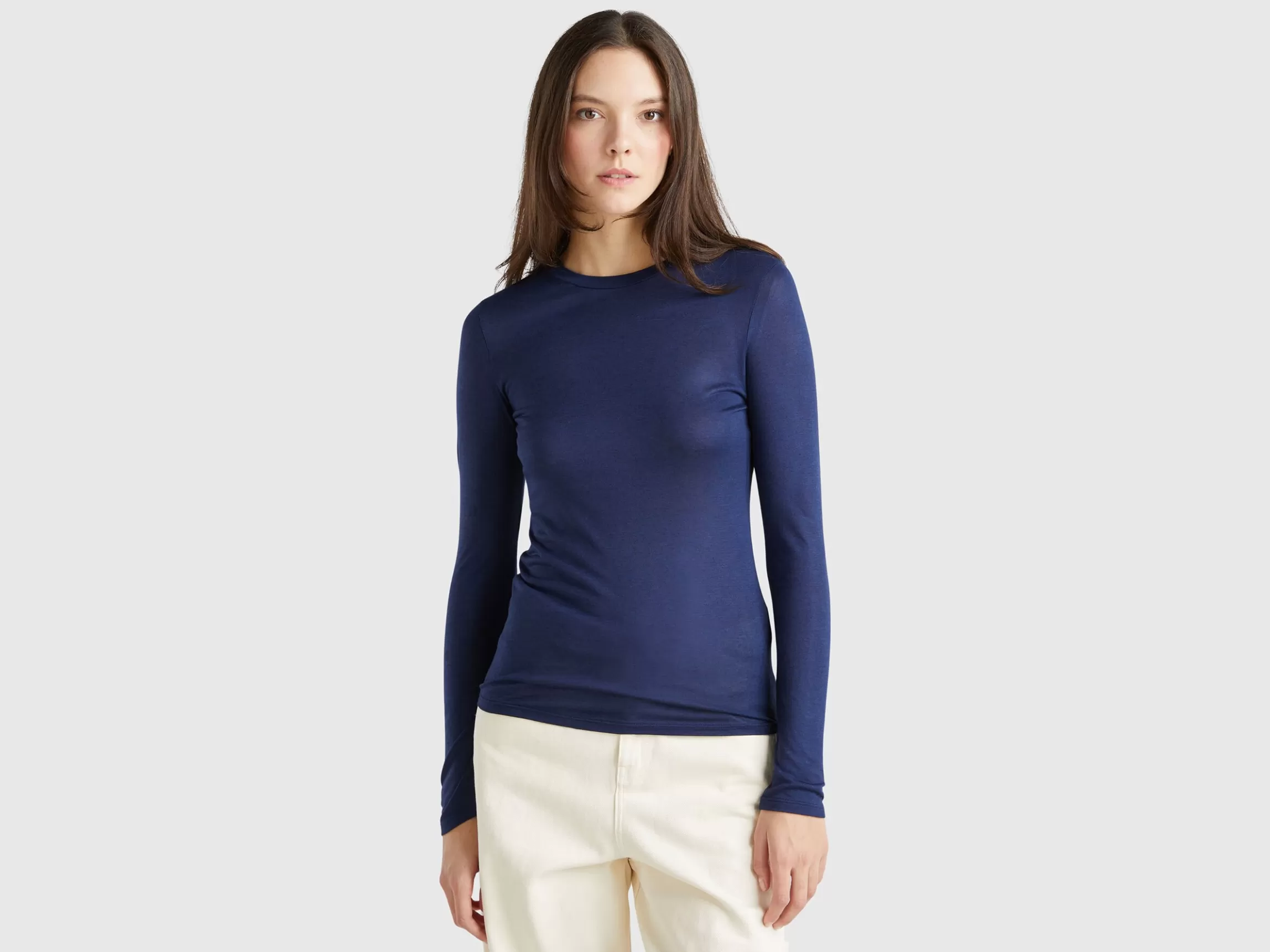 United Colors of Benetton T-shirt in viscose and cashmere blend