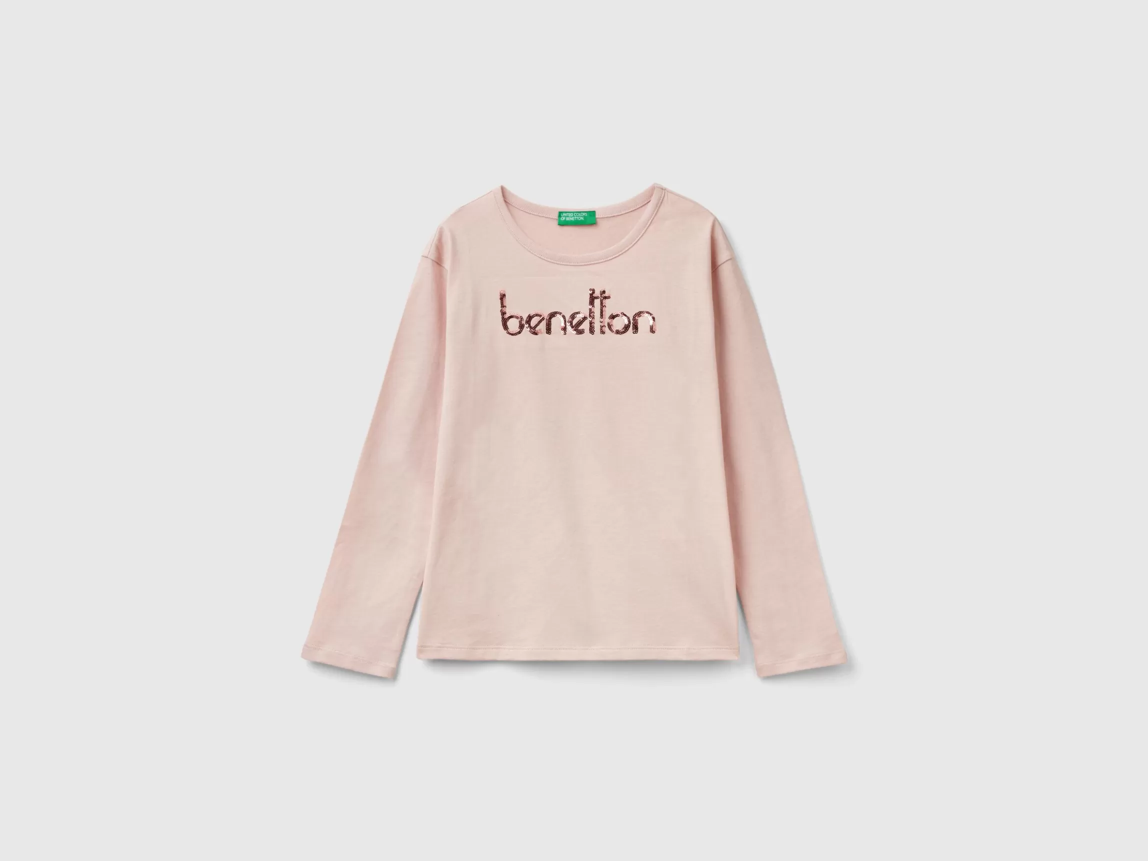 United Colors of Benetton T-shirt in warm organic cotton with sequins