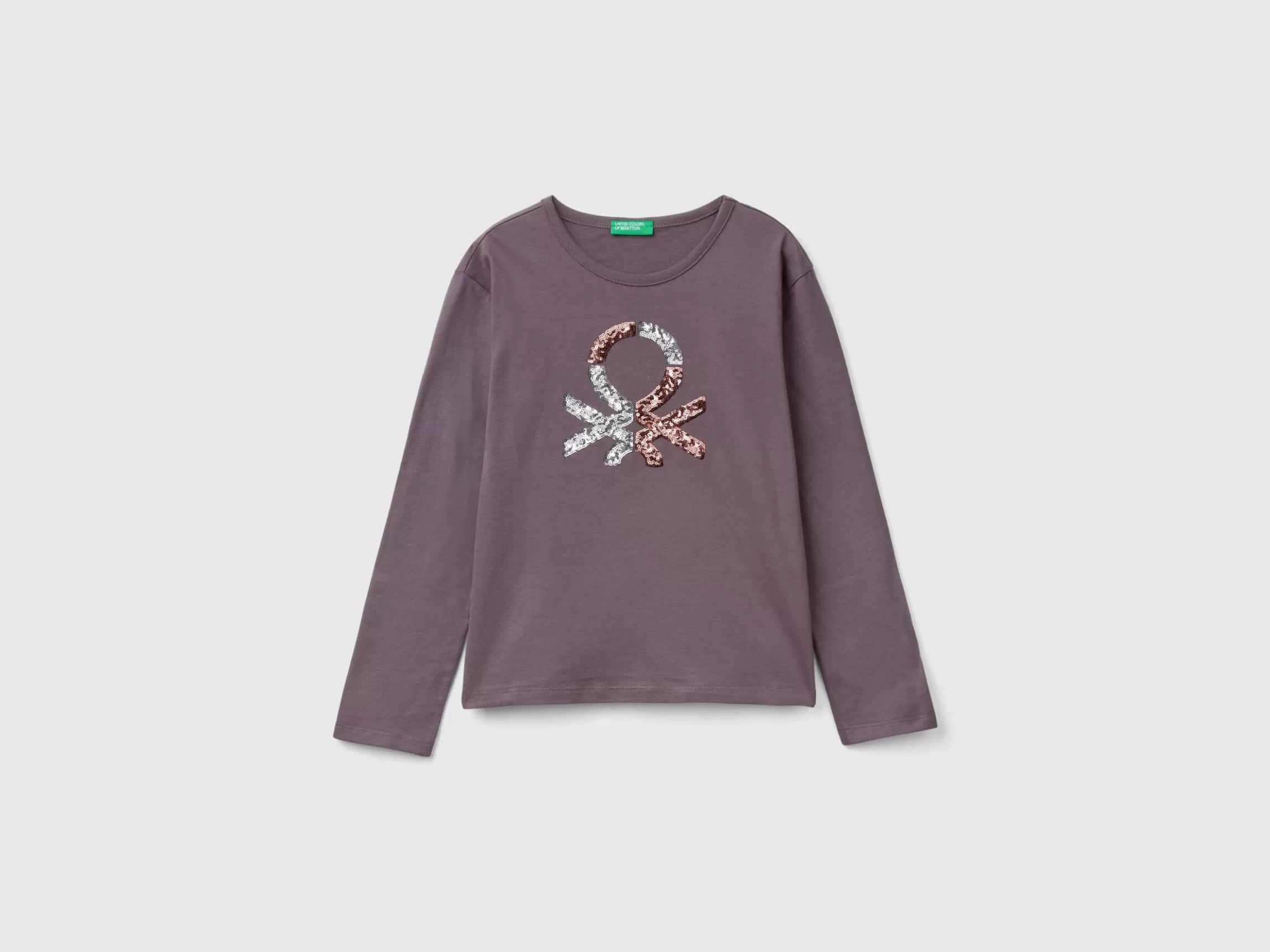 United Colors of Benetton T-shirt in warm organic cotton with sequins