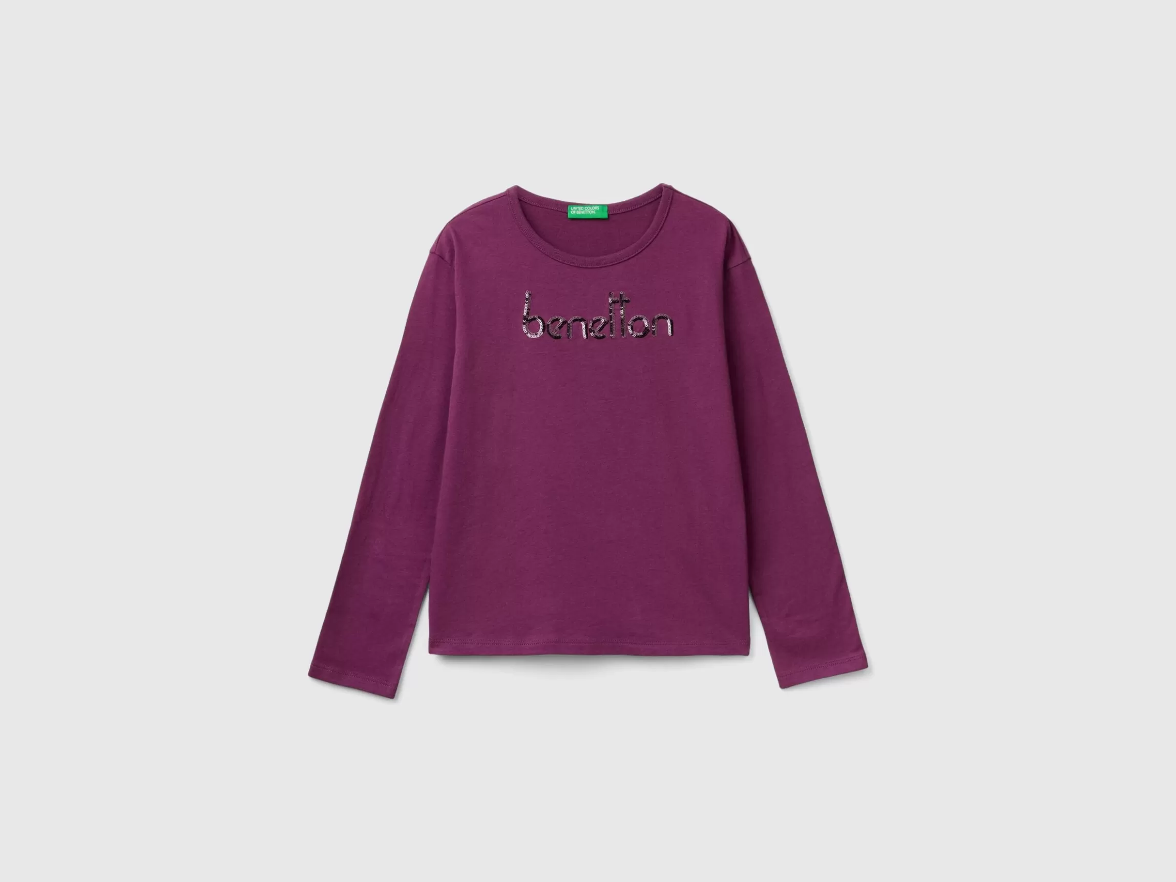 United Colors of Benetton T-shirt in warm organic cotton with sequins