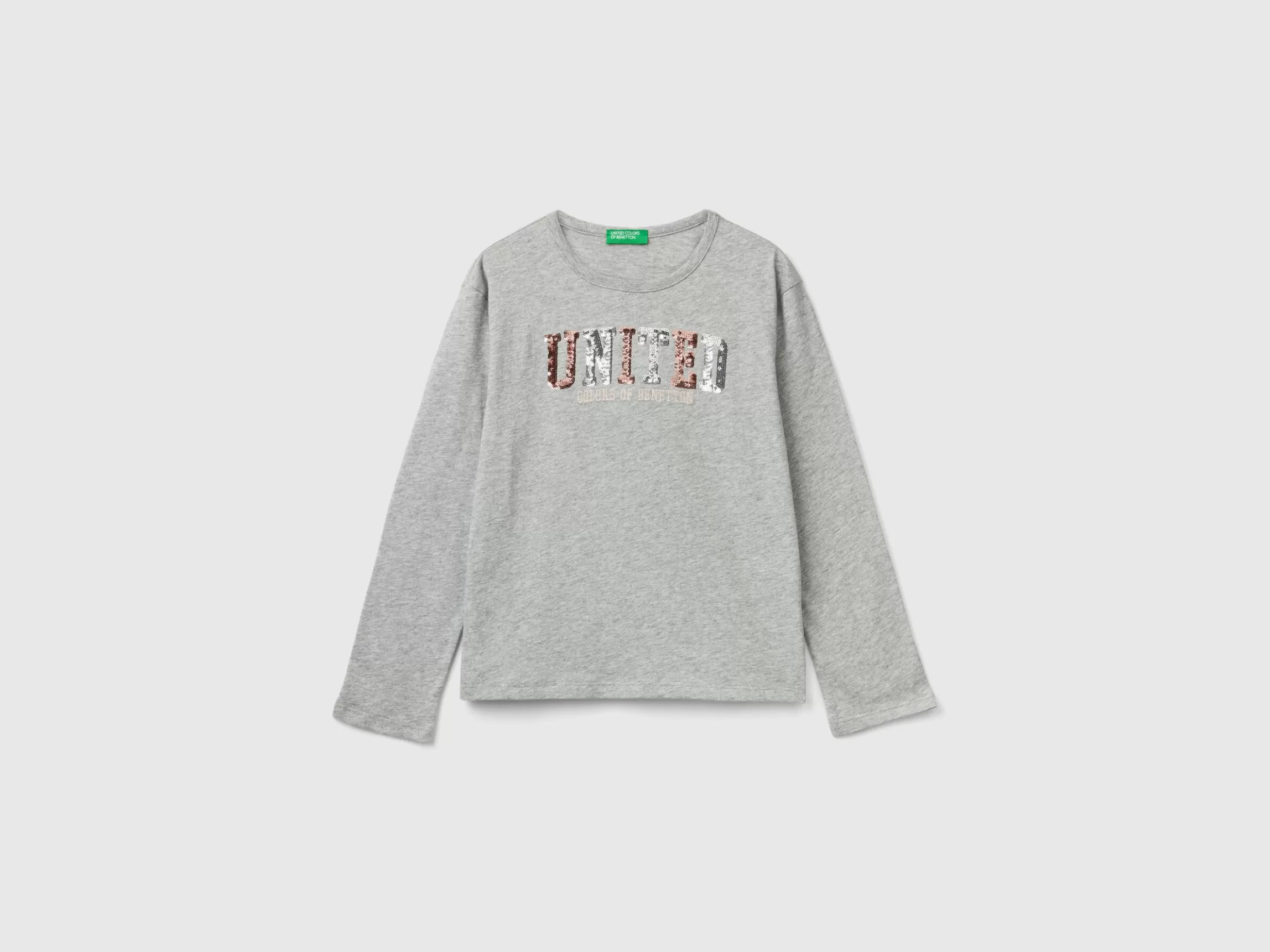 United Colors of Benetton T-shirt in warm organic cotton with sequins