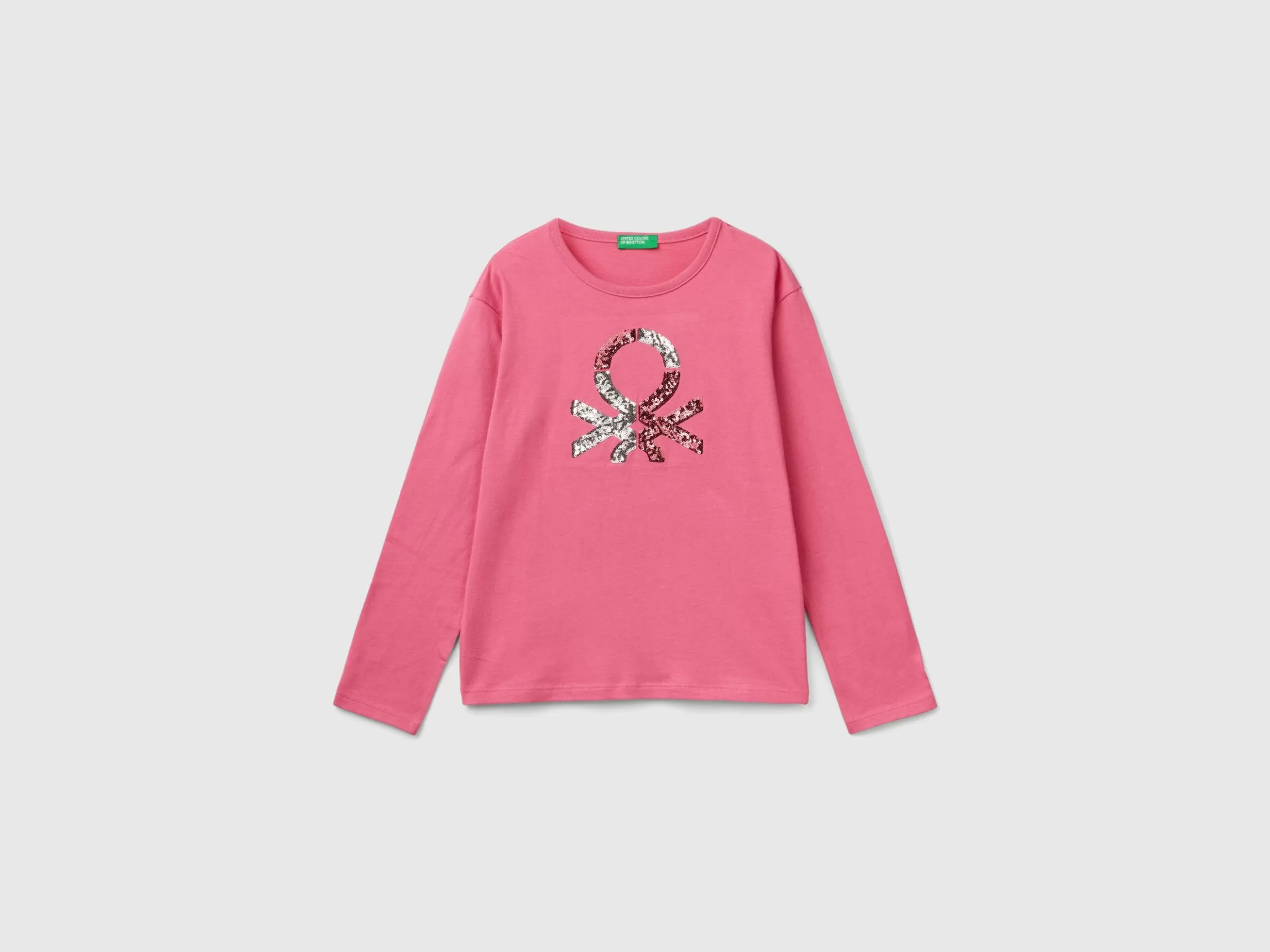 United Colors of Benetton T-shirt in warm organic cotton with sequins