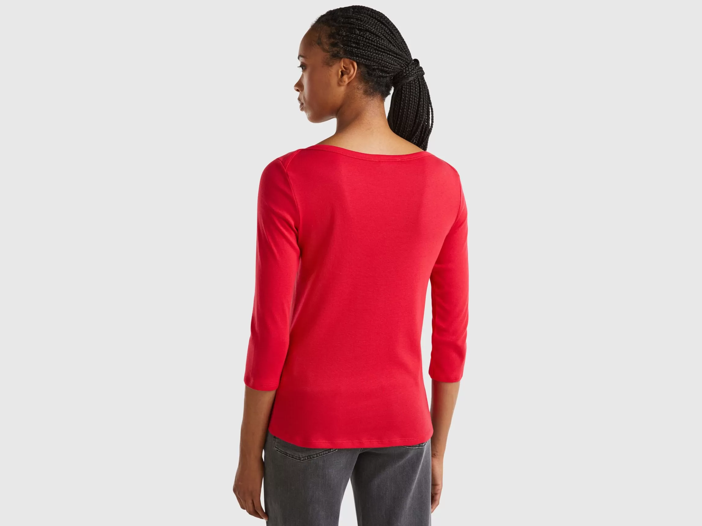 United Colors of Benetton T-shirt with boat neck in 100% cotton