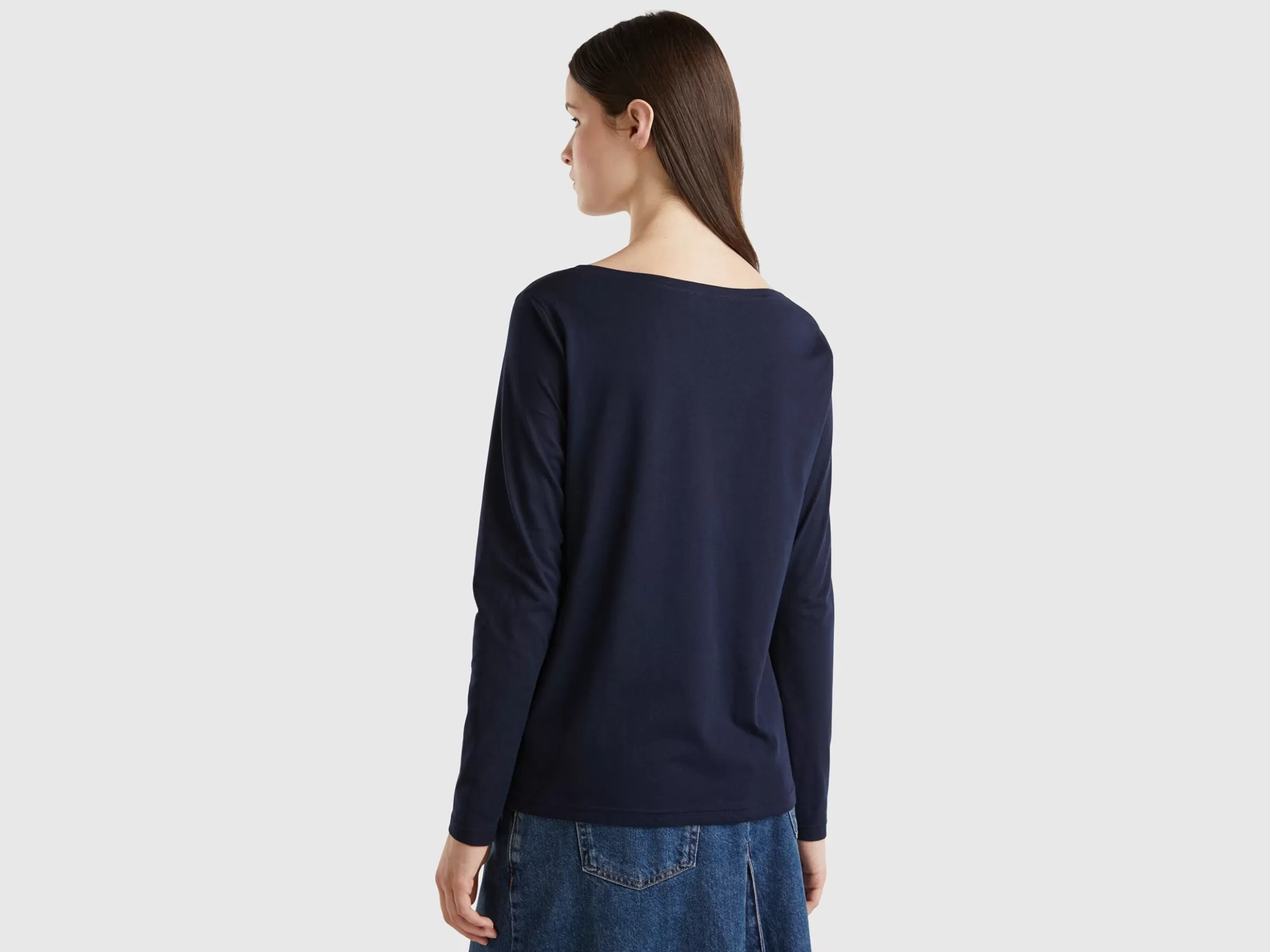 United Colors of Benetton T-shirt with boat neck in 100% cotton