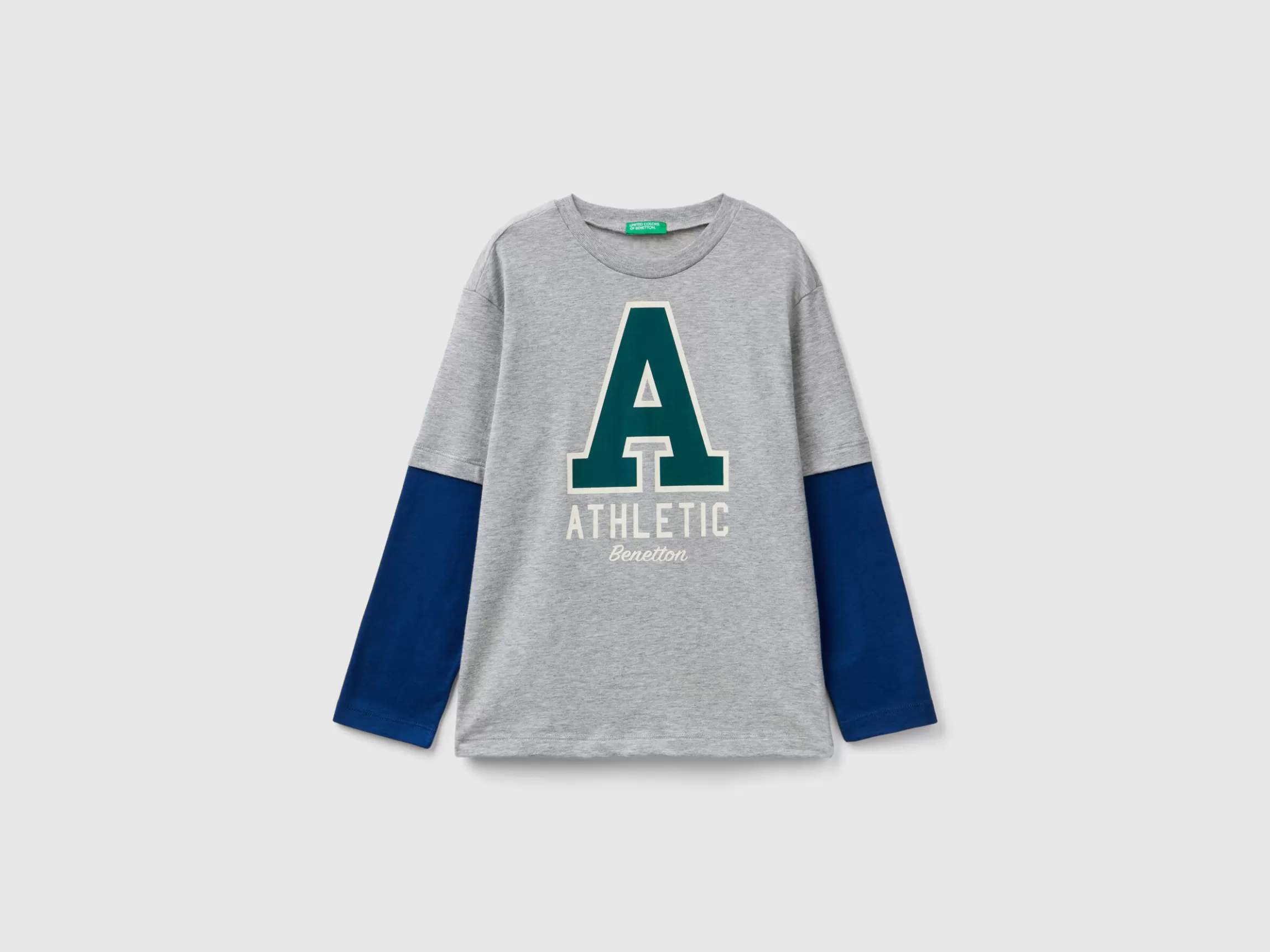 United Colors of Benetton T-shirt with double sleeve in organic cotton