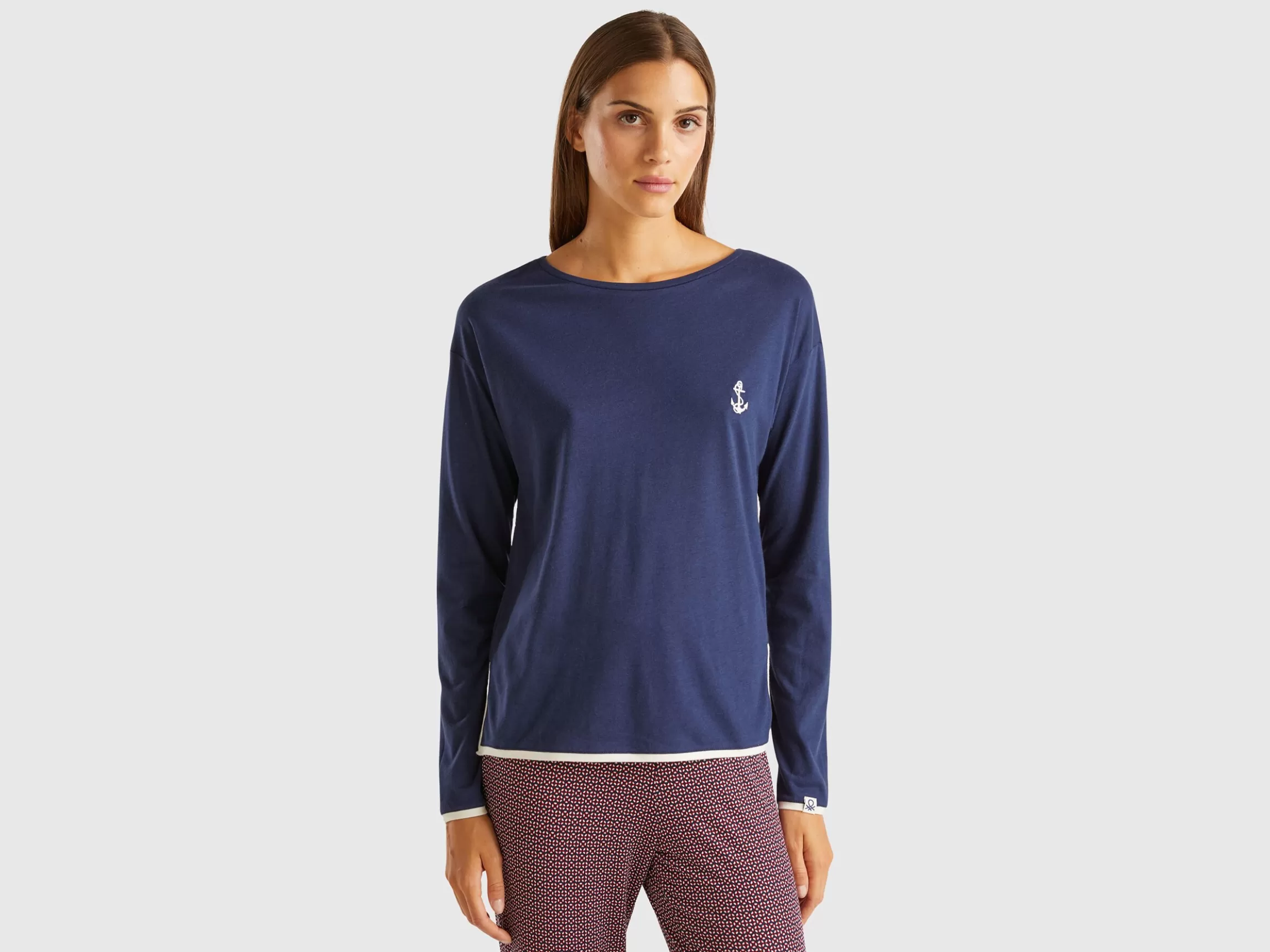 United Colors of Benetton T-shirt with embroidery in viscose blend